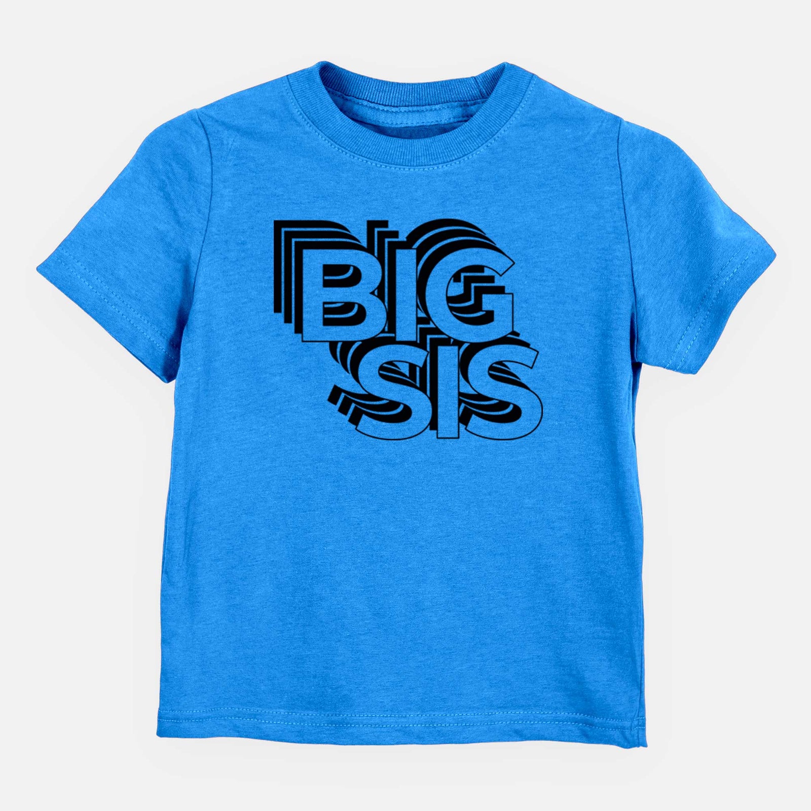 'Big Sis - Electristack Collection' design on a Blue kids' shirt