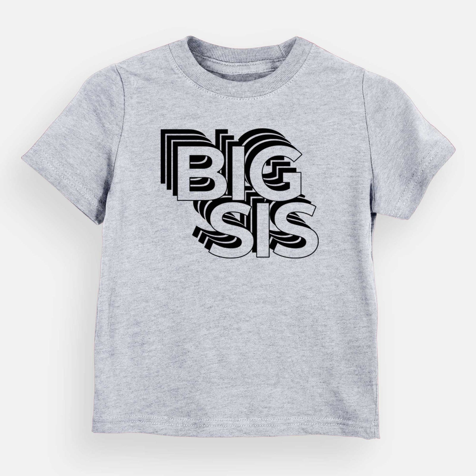 'Big Sis - Electristack Collection' design on a Grey kids' shirt
