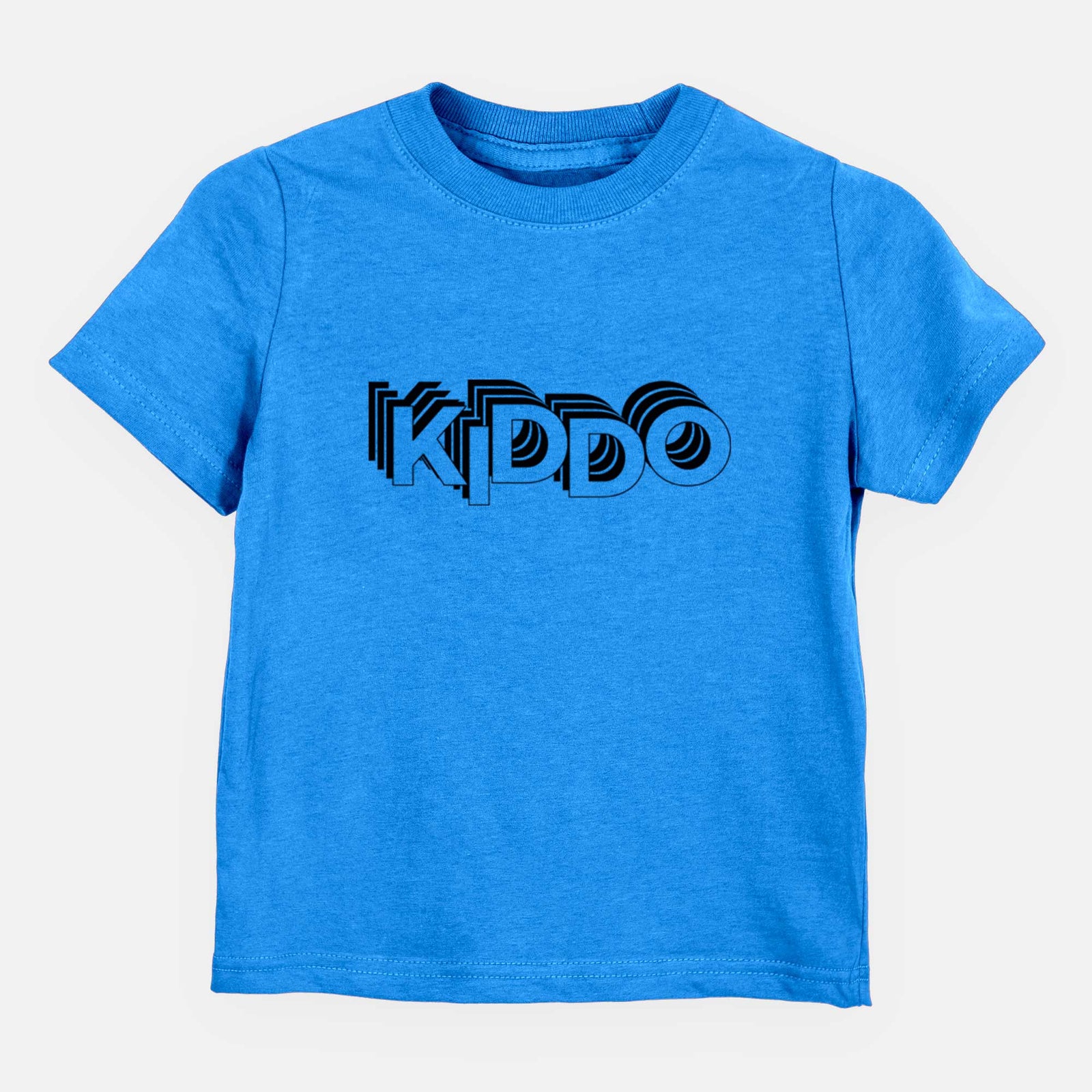 'Kiddo - Electristack Collection' design on a Blue kids' shirt