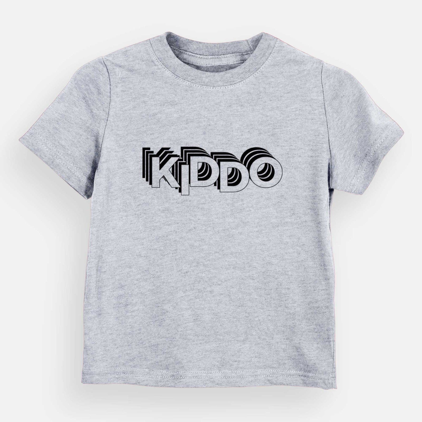 'Kiddo - Electristack Collection' design on a Grey kids' shirt