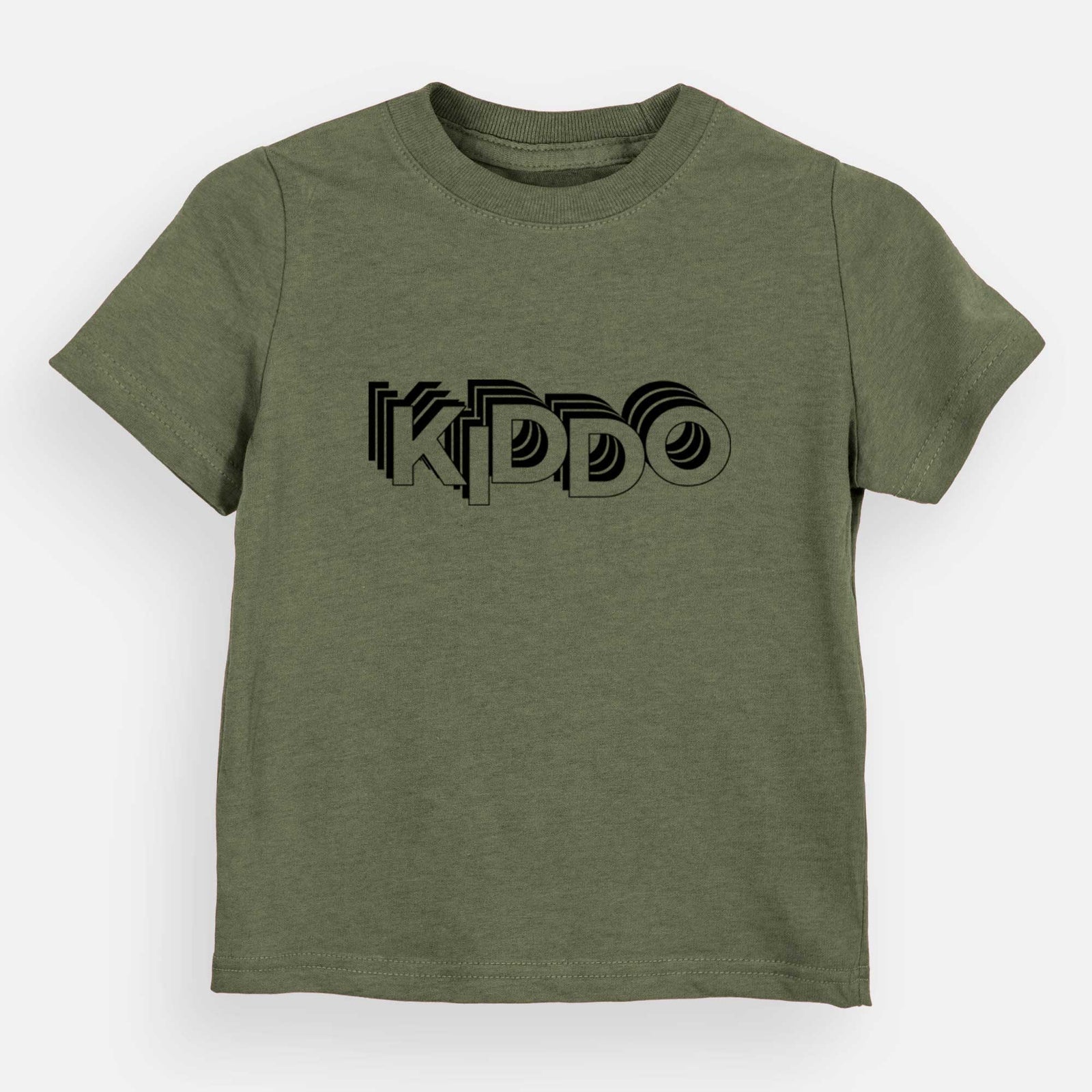 'Kiddo - Electristack Collection' design on an Olive kids' shirt
