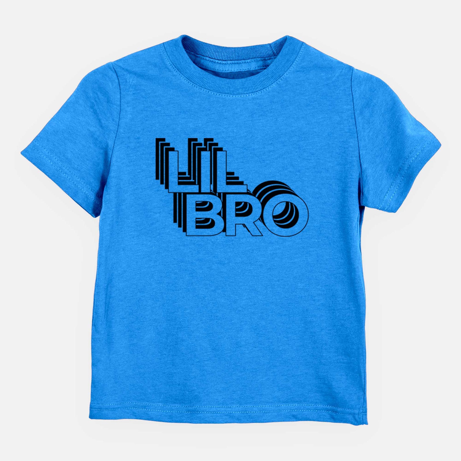 'Lil Bro - Electristack Collection' design on a Blue kids' shirt