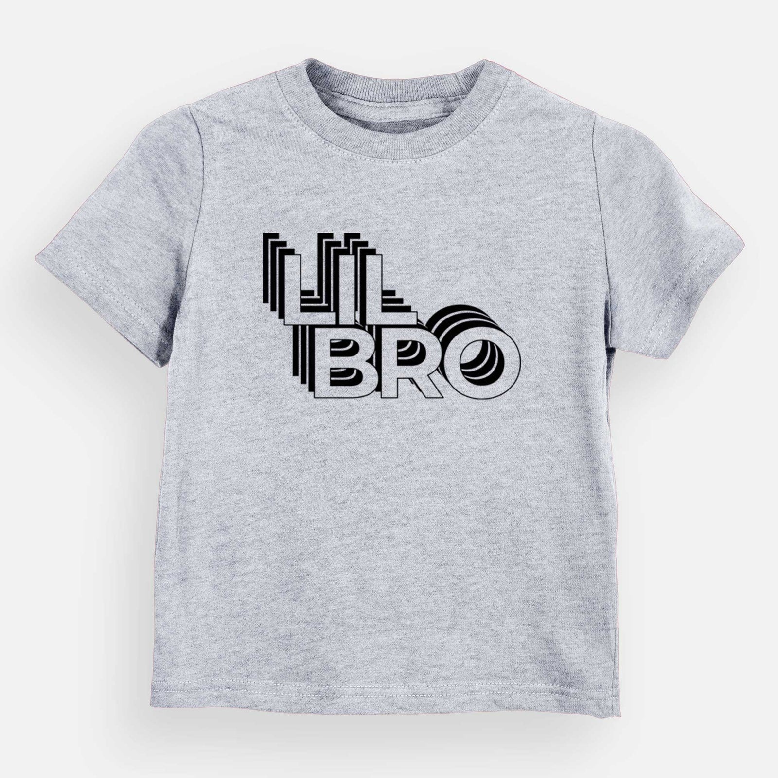 'Lil Bro - Electristack Collection' design on a Grey kids' shirt