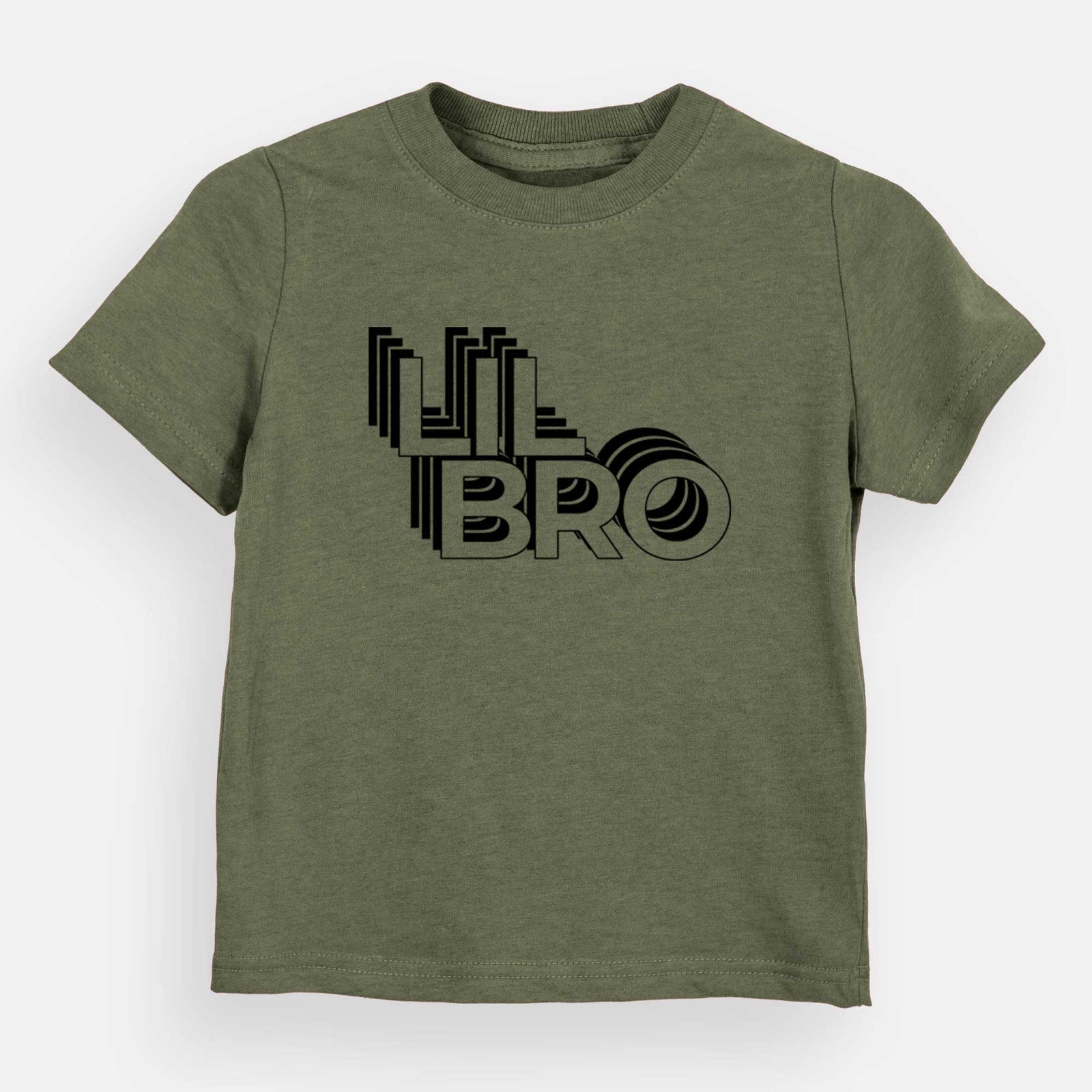 'Lil Bro - Electristack Collection' design on an Olive kids' shirt