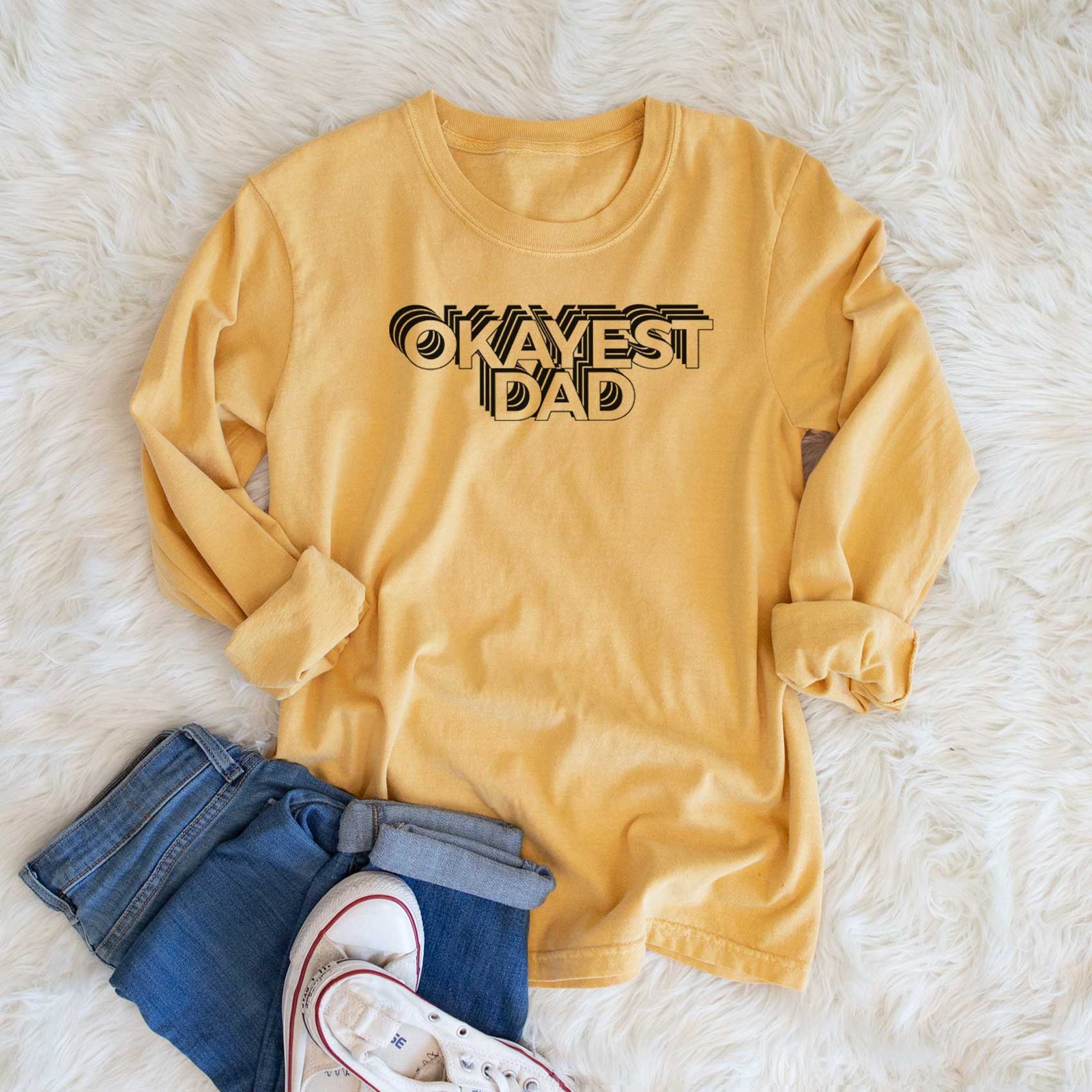 Electristack Okayest Dad - Heavyweight 100% Cotton Long Sleeve