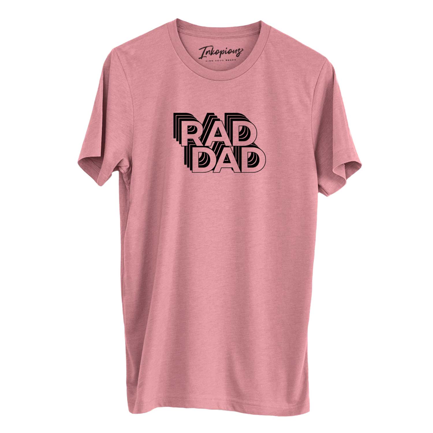 'Rad Dad - Electristack Collection' design on a Mauve Unisex crewneck, worn by a man
