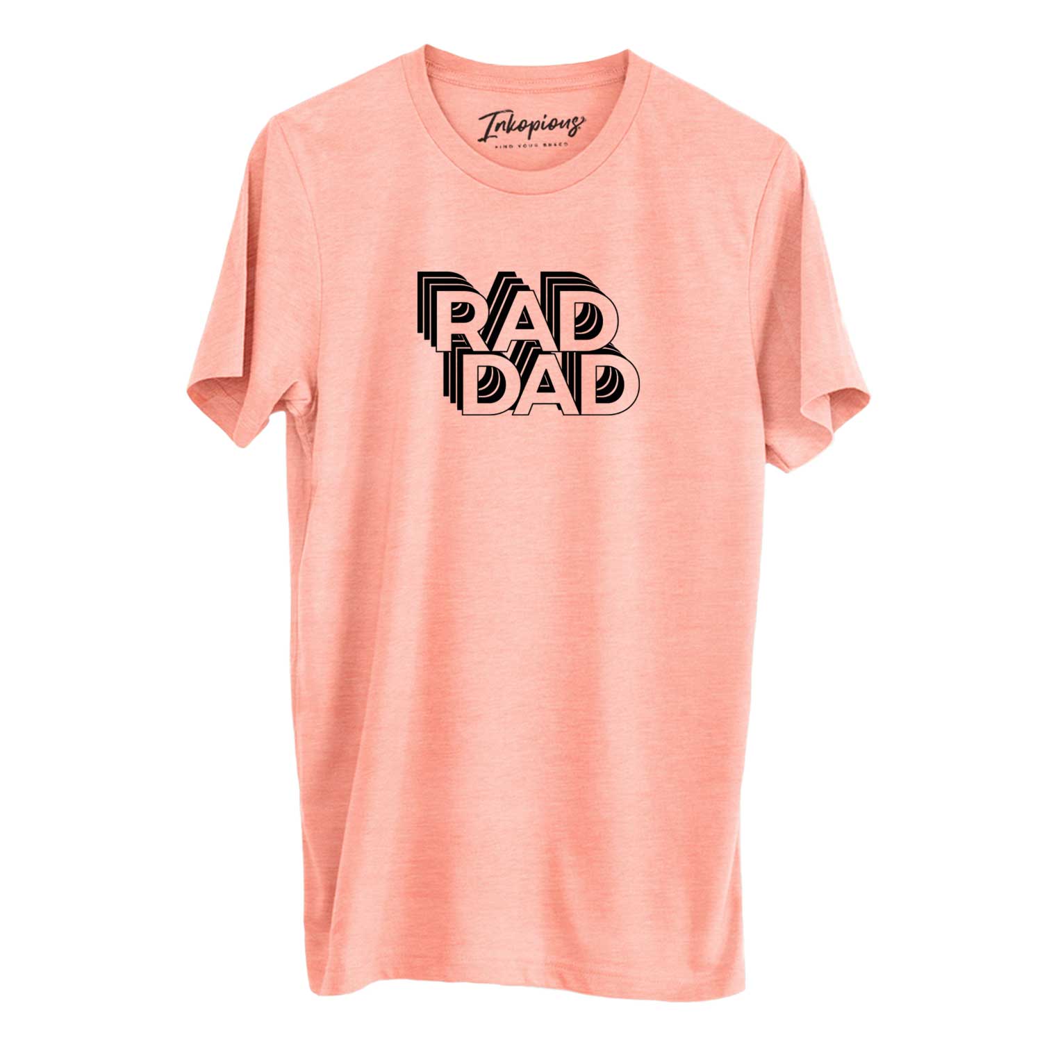 'Rad Dad - Electristack Collection' design on a Sunset Unisex crewneck, worn by a man