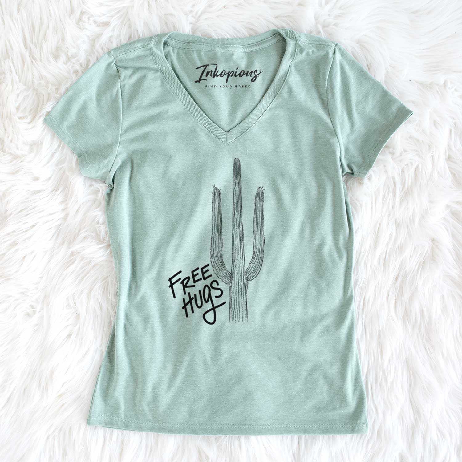 Free Hugs Saguaro Cactus - Women's V-neck Shirt