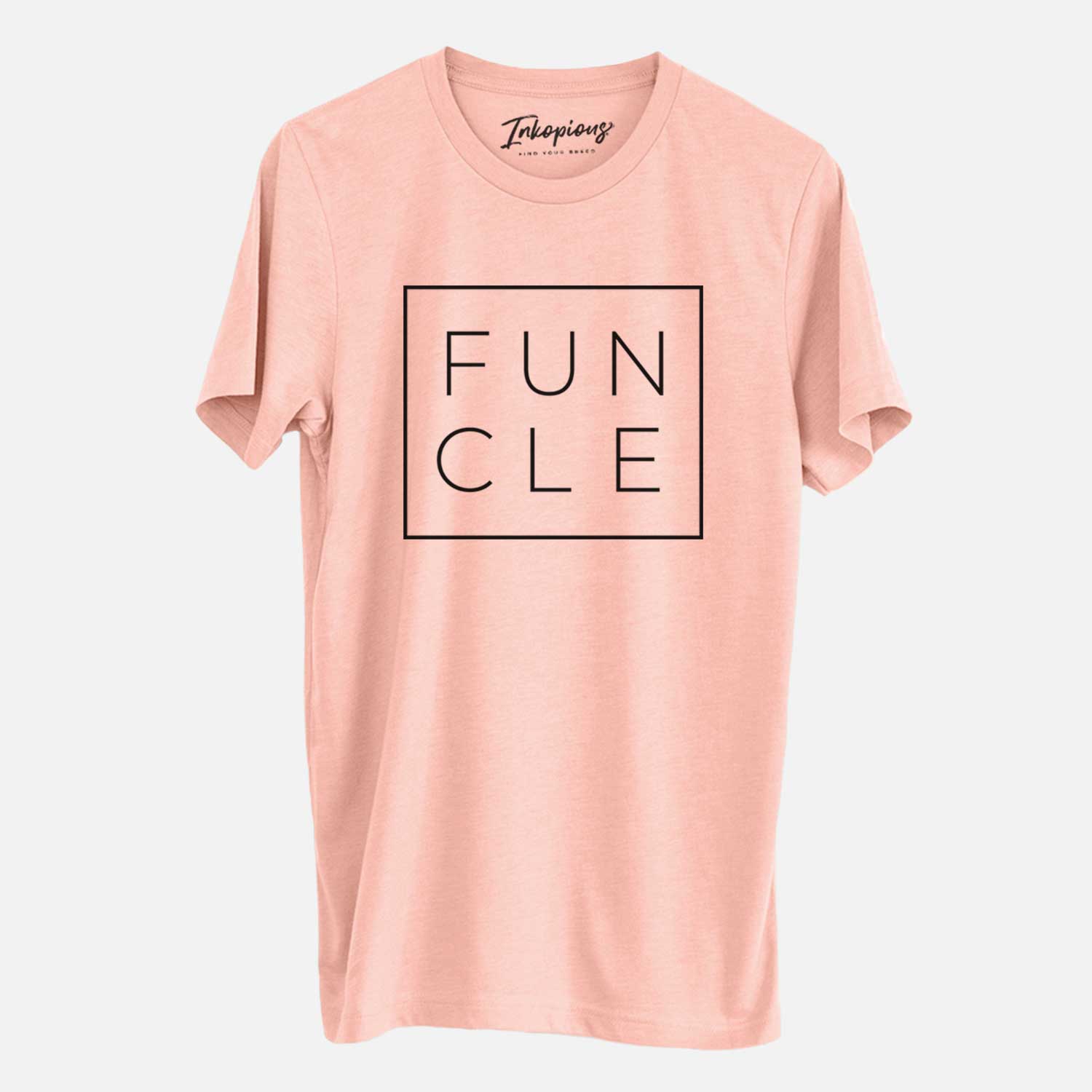 'Funcle Boxed' design on a Peach Unisex crewneck