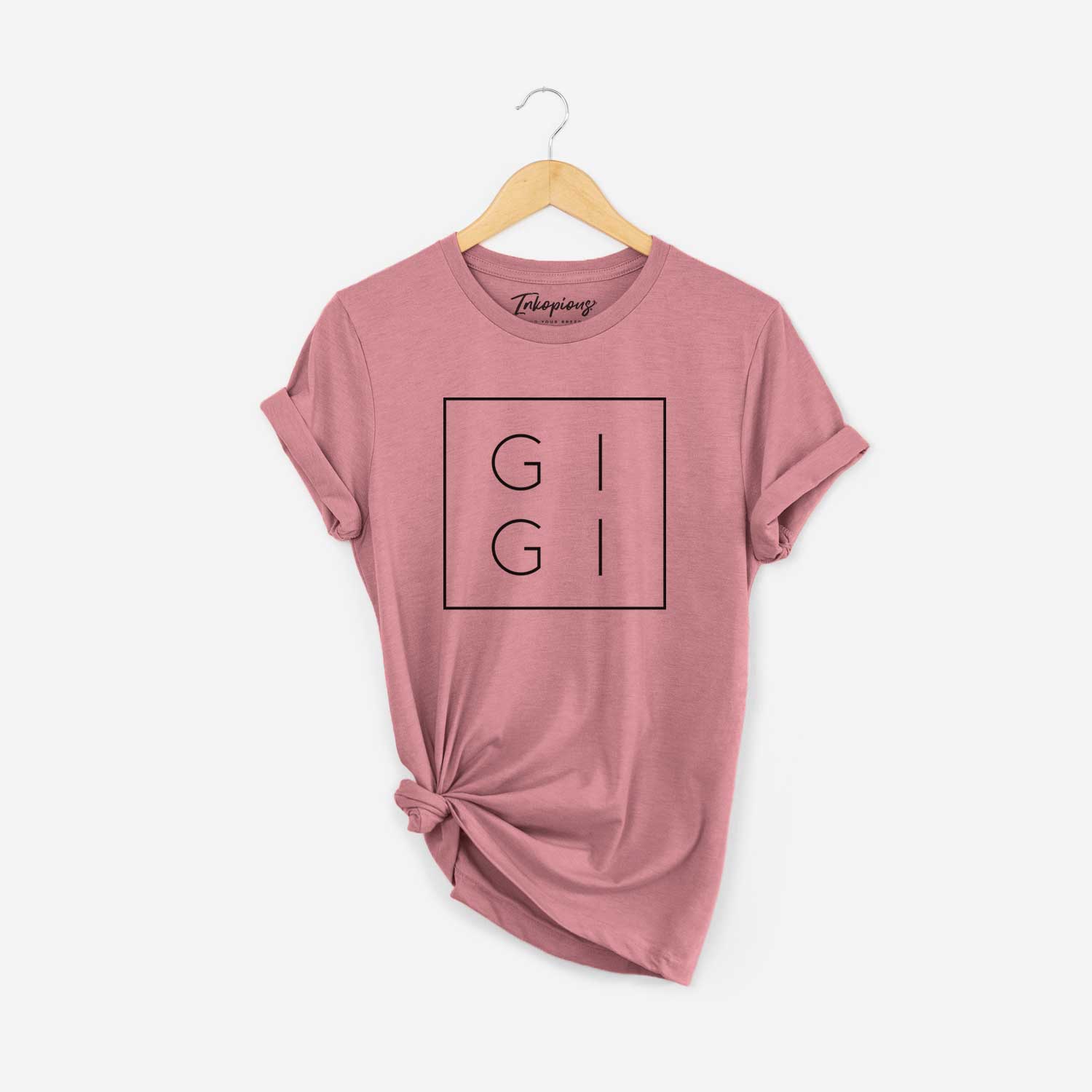 'GiGi Boxed' design on a Mauve Unisex crewneck