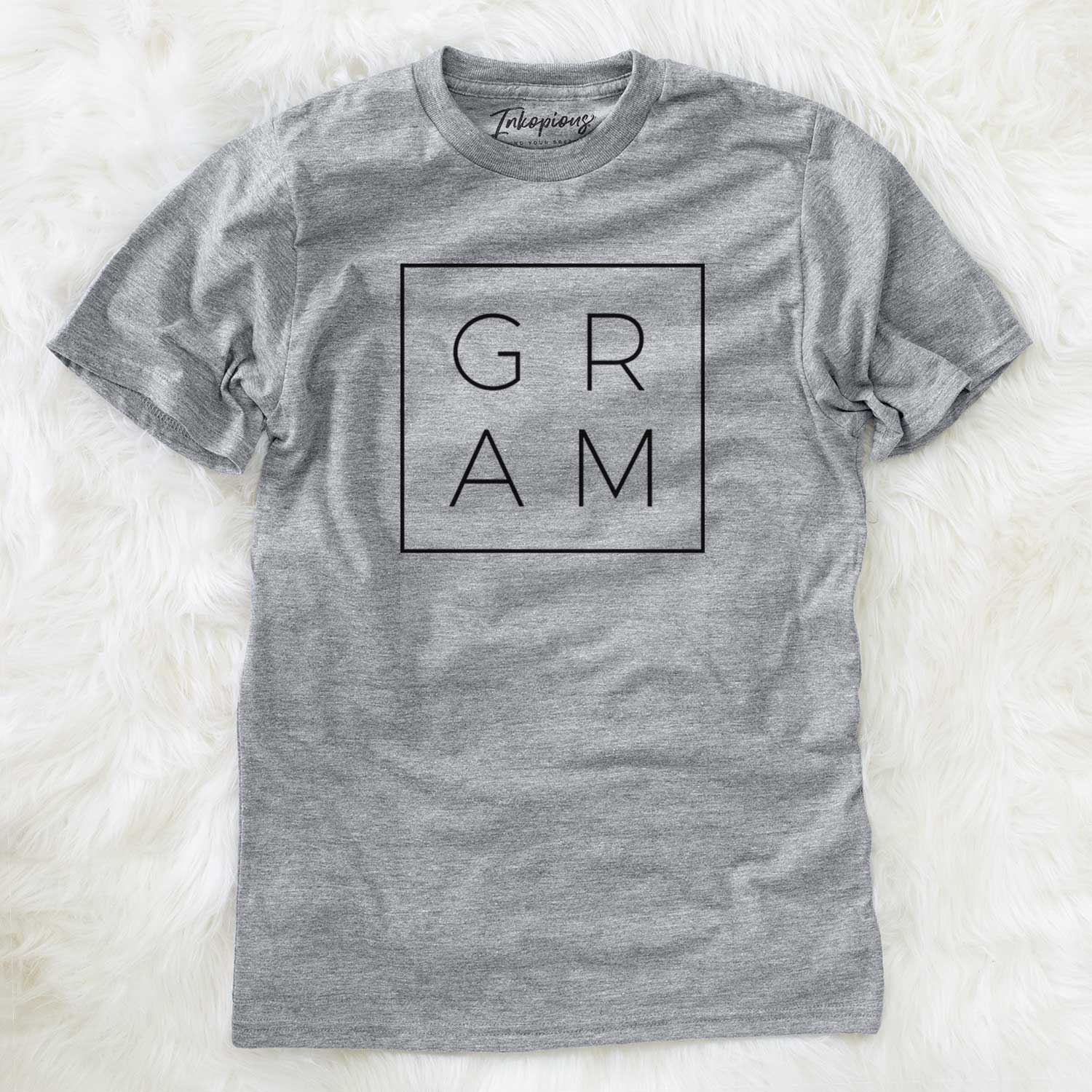 'Gram Boxed' design on a Grey Unisex crewneck