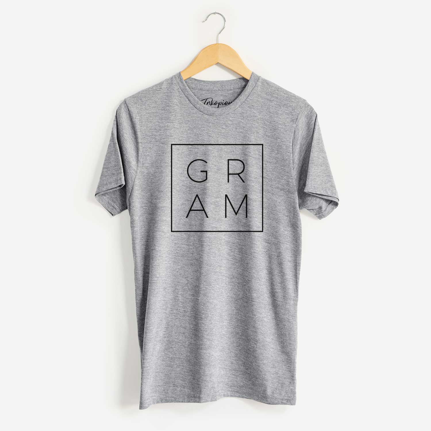 'Gram Boxed' design on a Grey Unisex crewneck