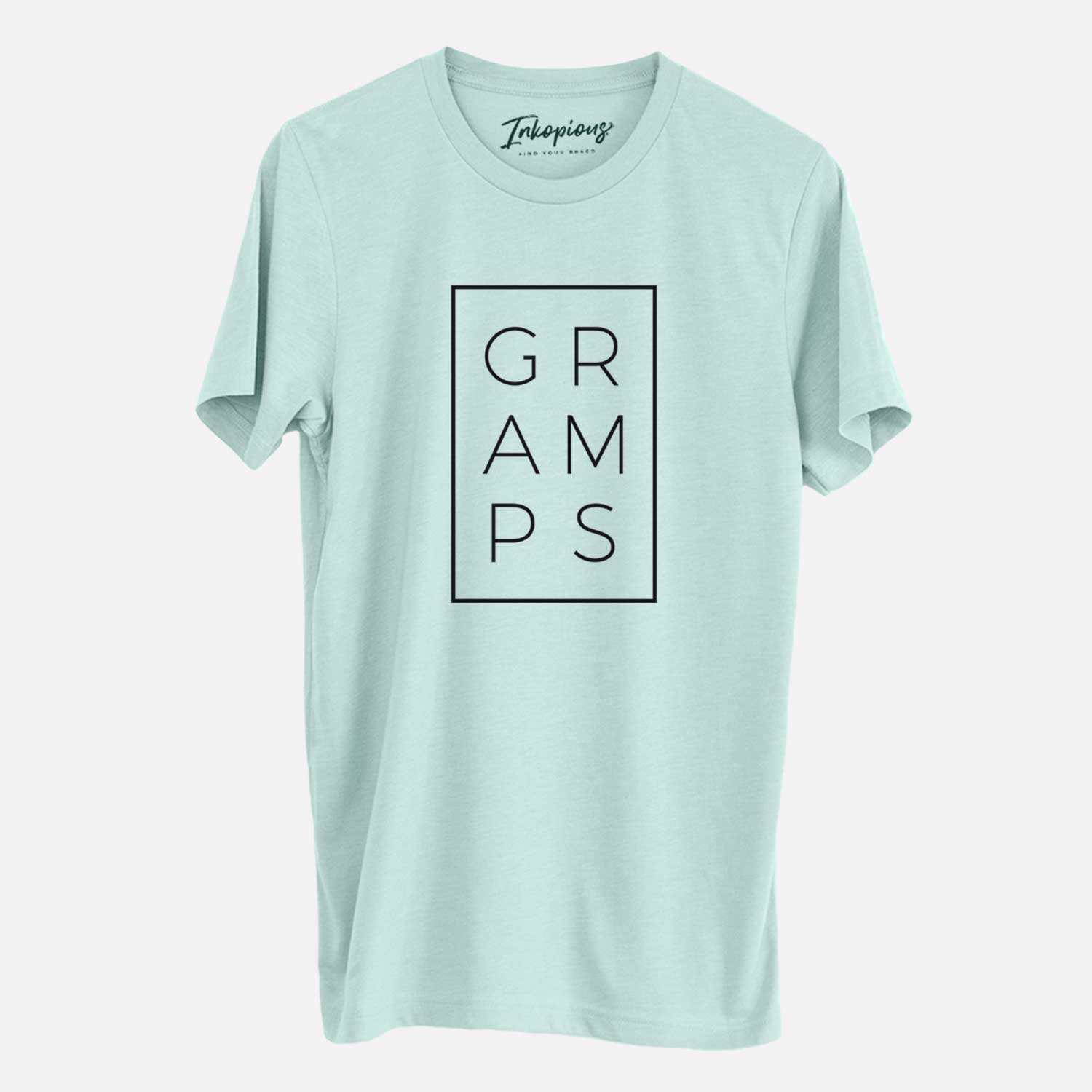 'Gramps Boxed' design on a Heather Sage Unisex crewneck