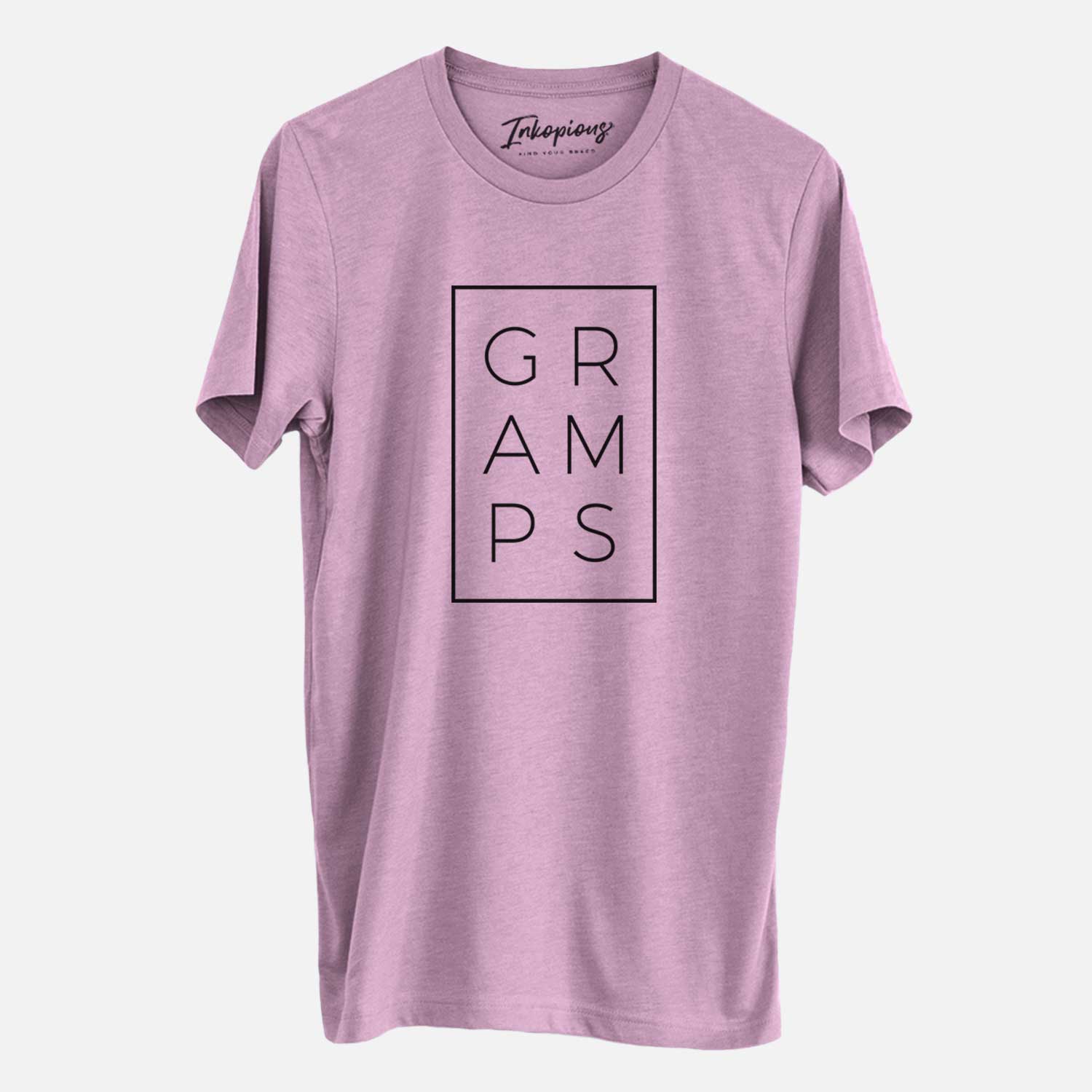 'Gramps Boxed' design on an Orchid Unisex crewneck