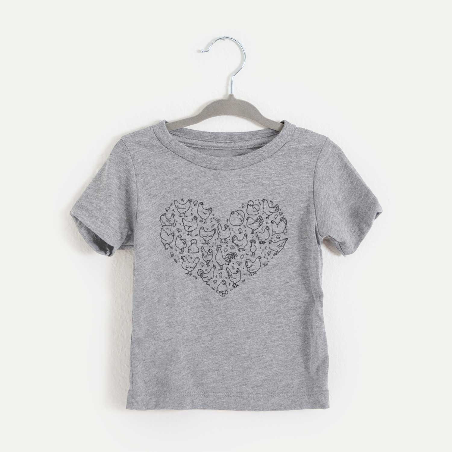 'Heart Full of Chickens' design on an All Kids kids' shirt