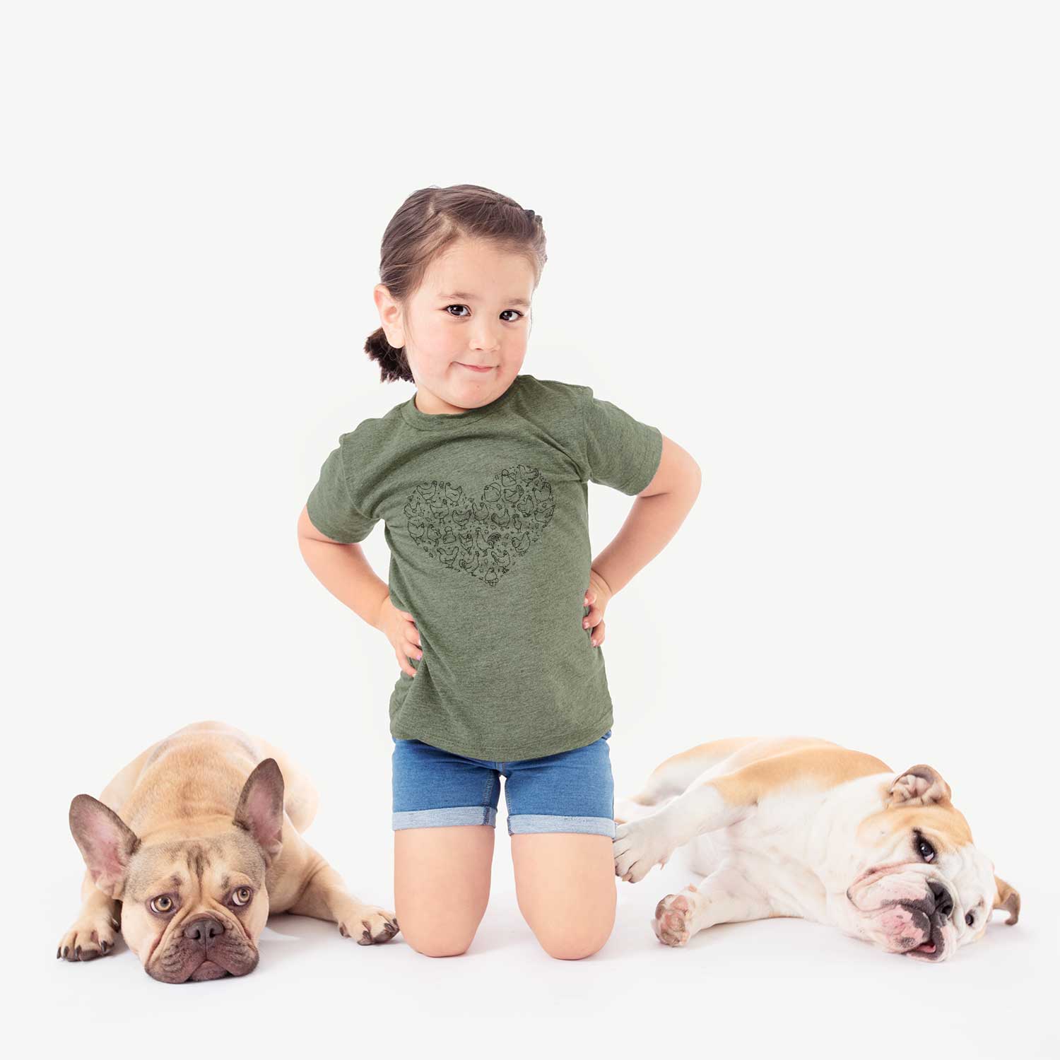 'Heart Full of Chickens' design on an All Kids kids' shirt