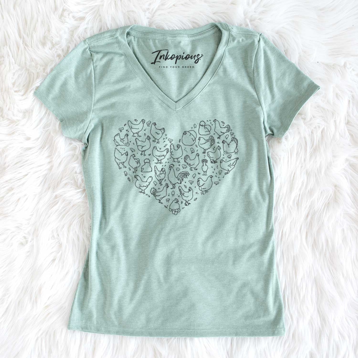 Heart Full of Chickens - Women's V-neck Shirt