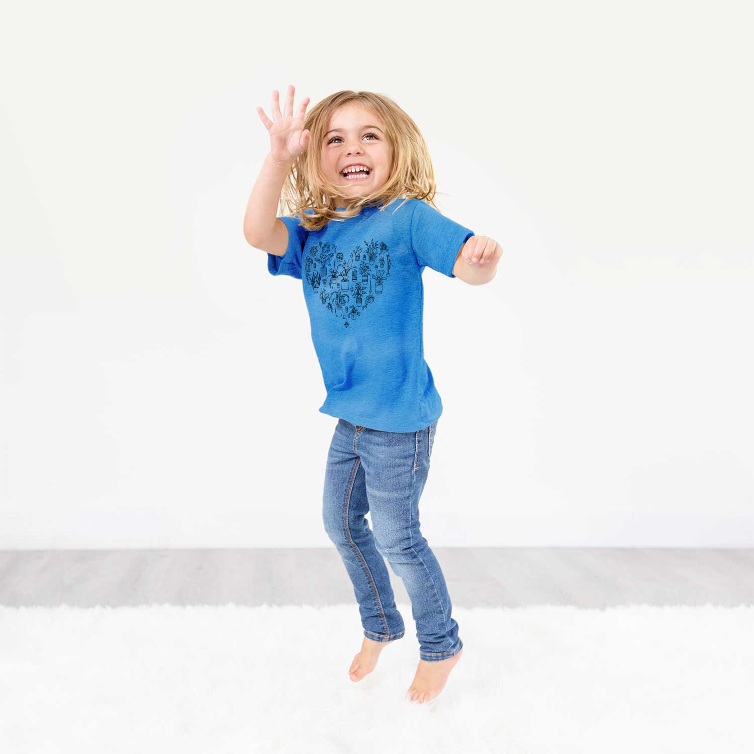'Heart Full of Plants' design on an All Kids kids' shirt