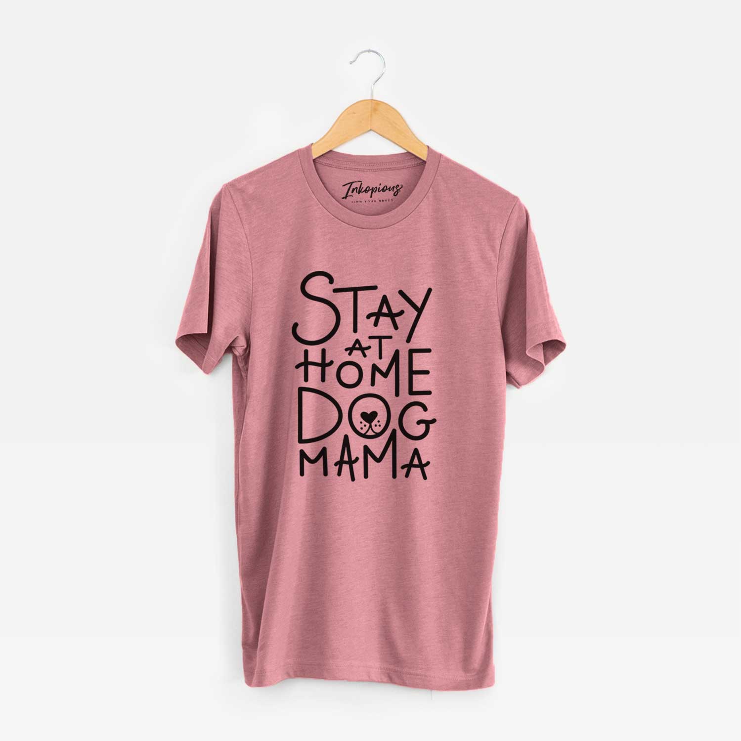 'Stay at Home Dog Mama' design on a Mauve Unisex crewneck