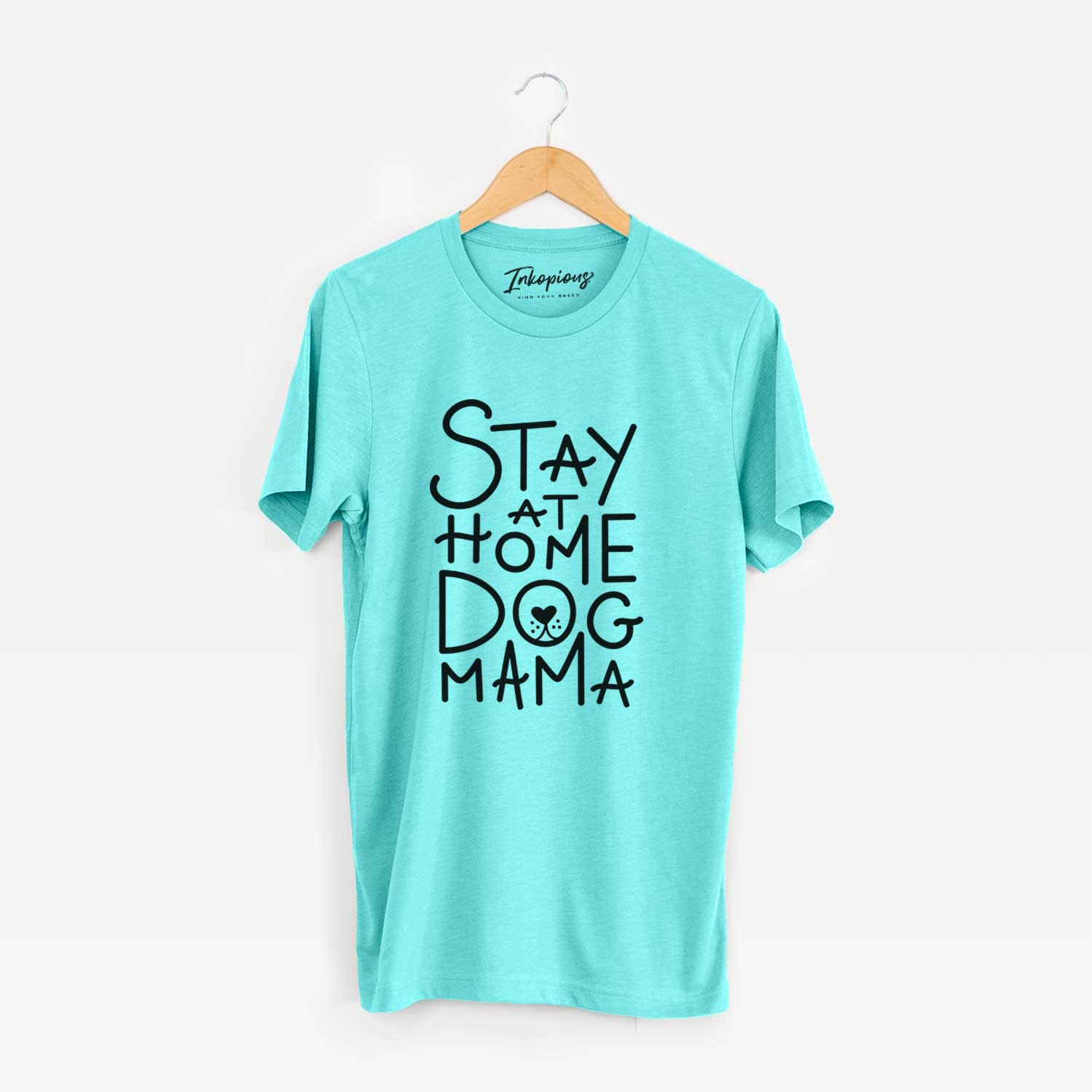 'Stay at Home Dog Mama' design on a Sea Green Unisex crewneck