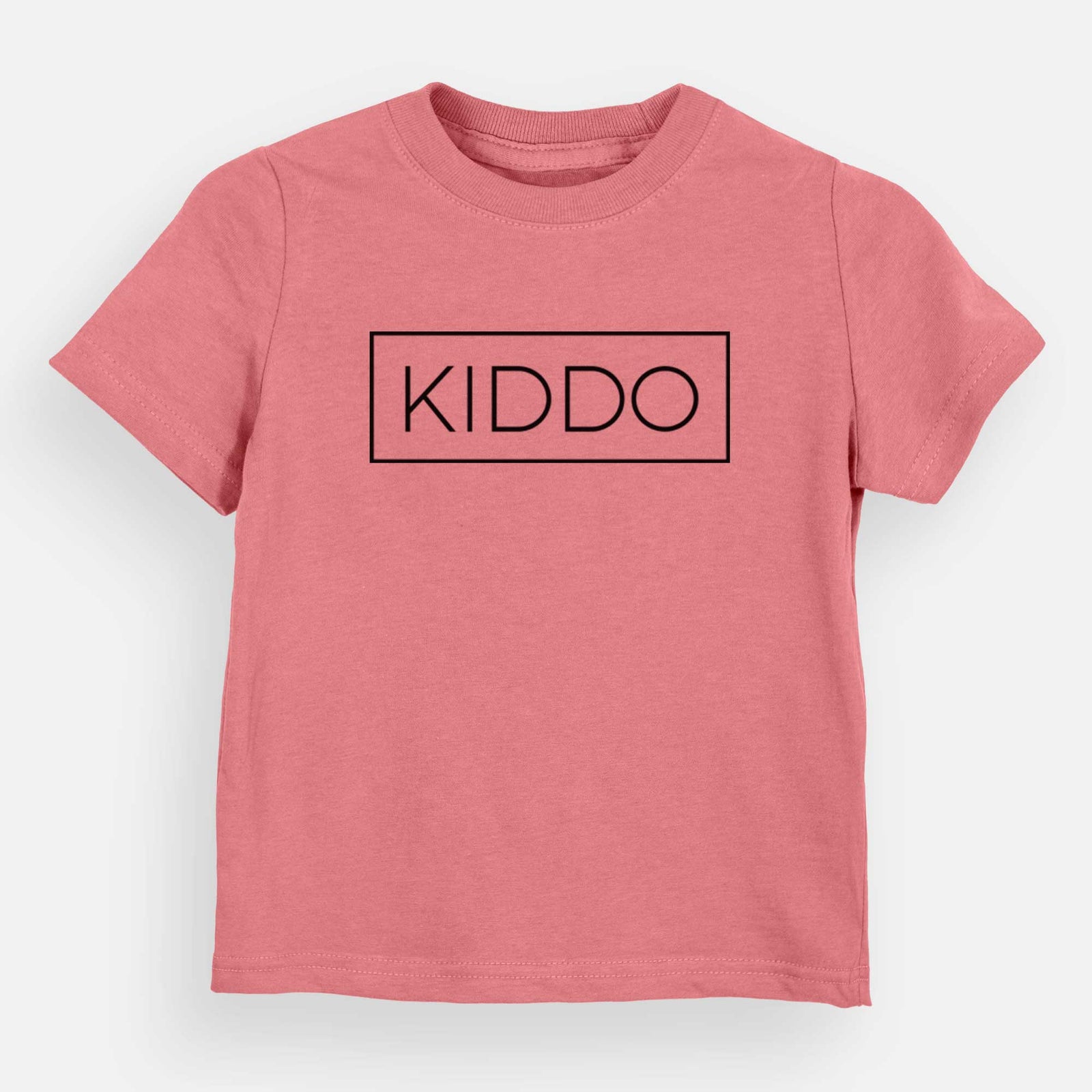 'Kiddo Boxed' design on a Mauve kids' shirt