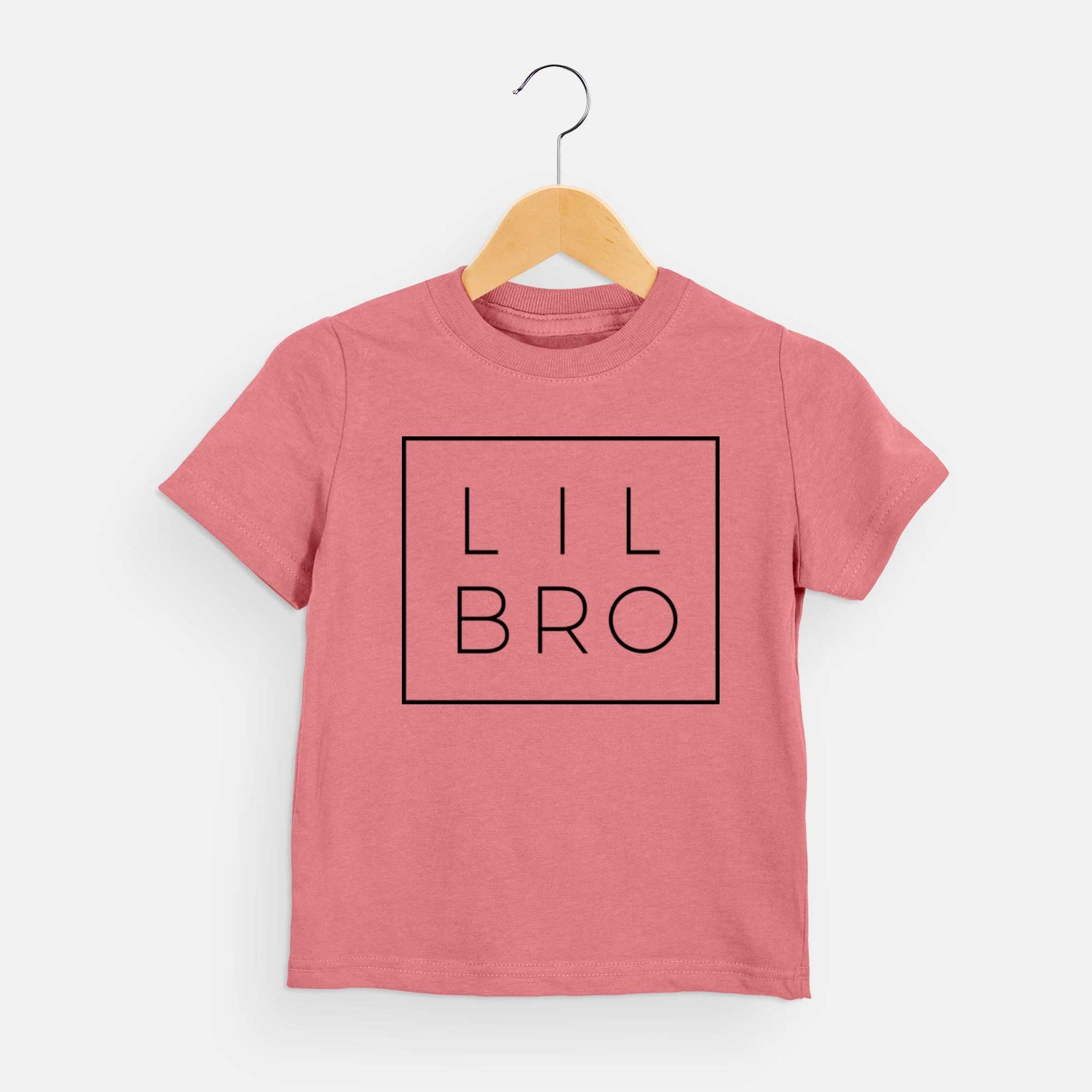 'Lil Bro Boxed' design on a Mauve kids' shirt