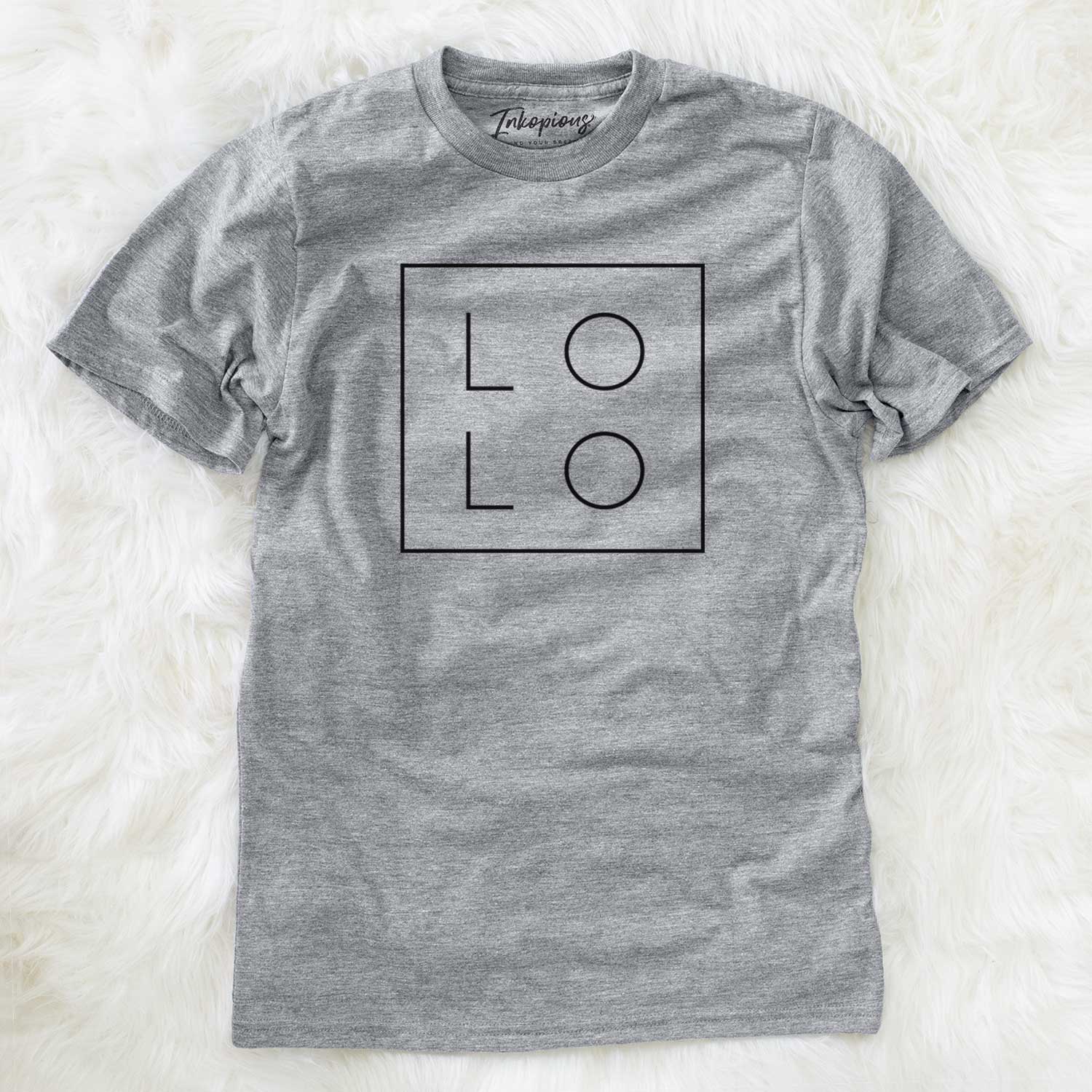 'Lolo Boxed' design on a Grey Unisex crewneck