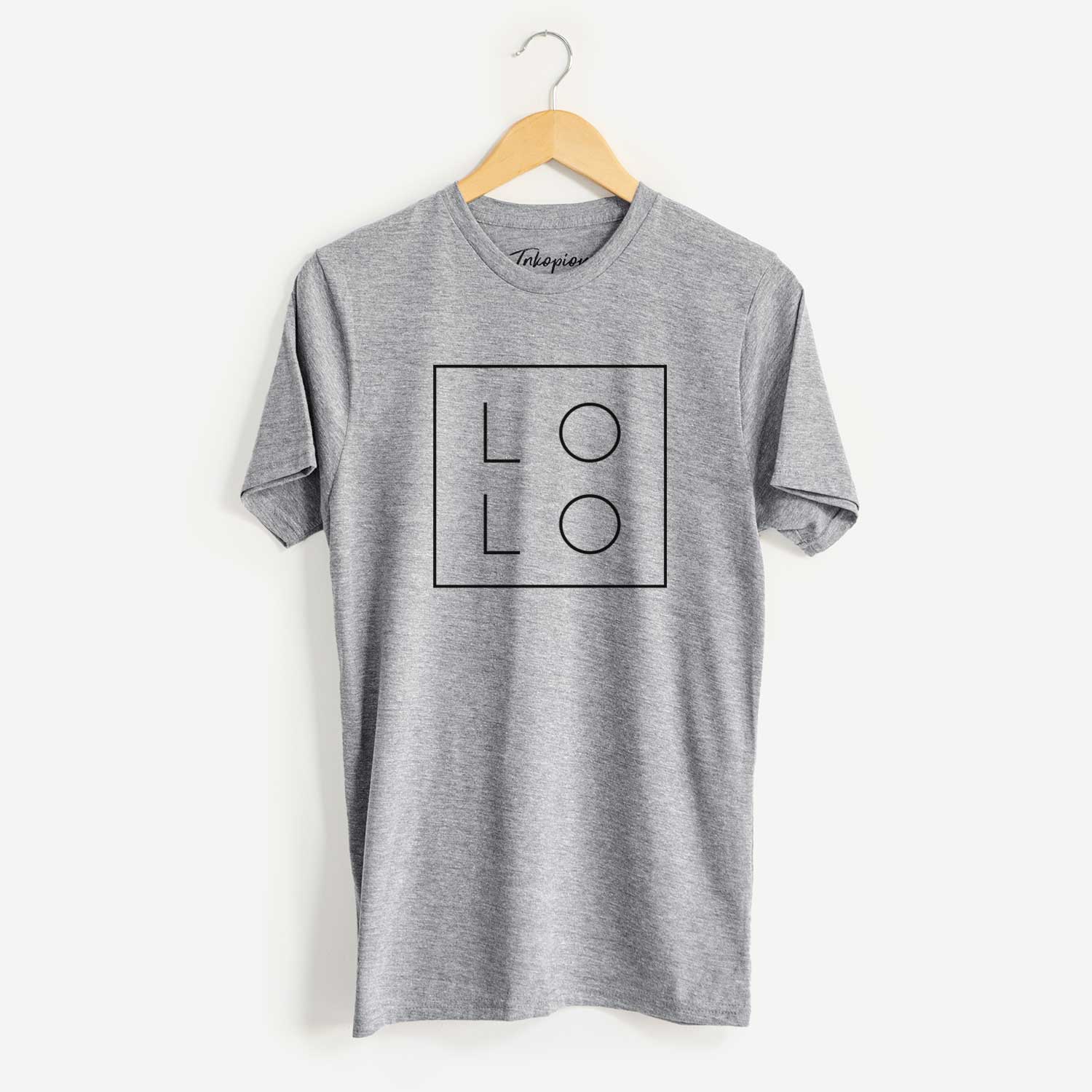 'Lolo Boxed' design on a Grey Unisex crewneck