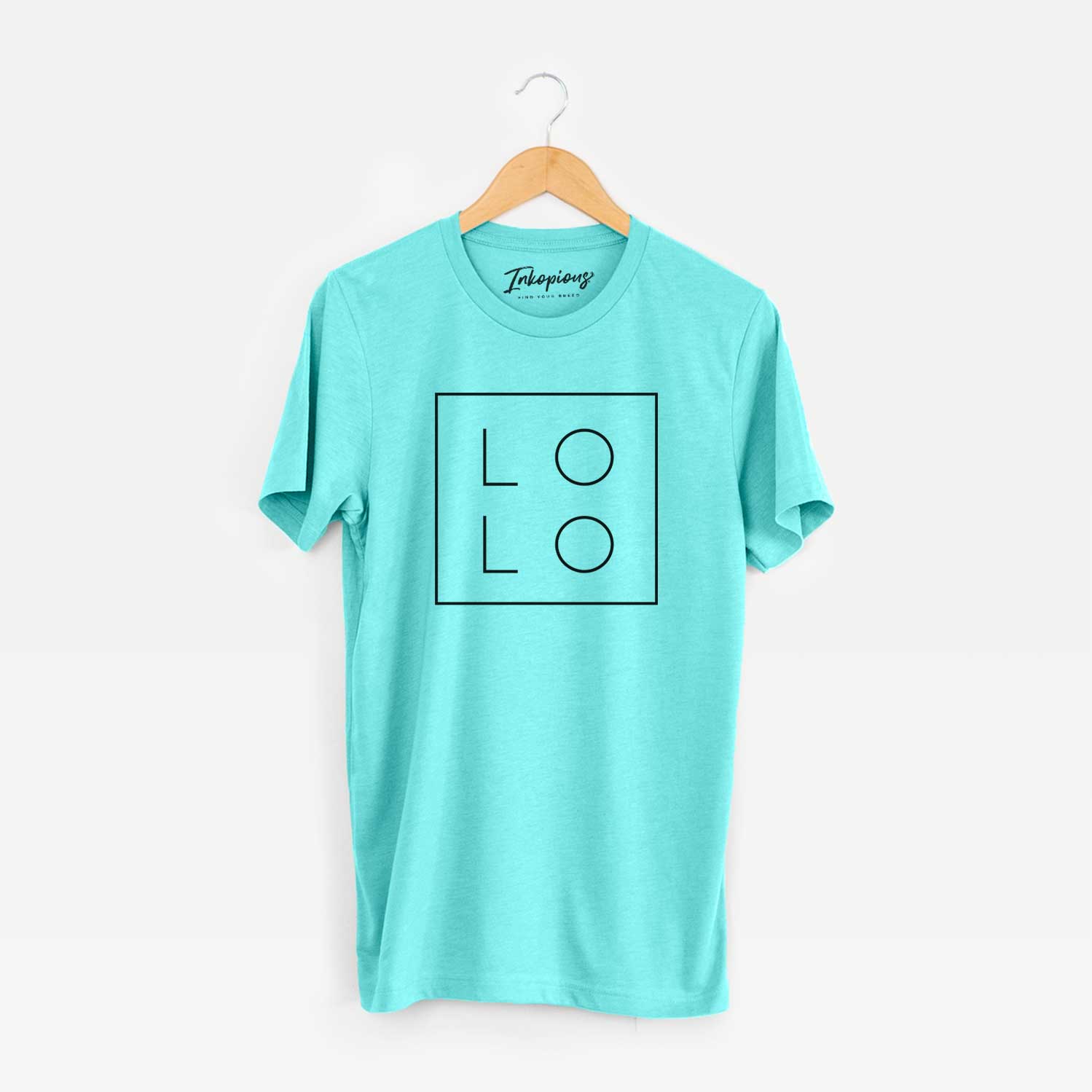 'Lolo Boxed' design on a Sea Green Unisex crewneck