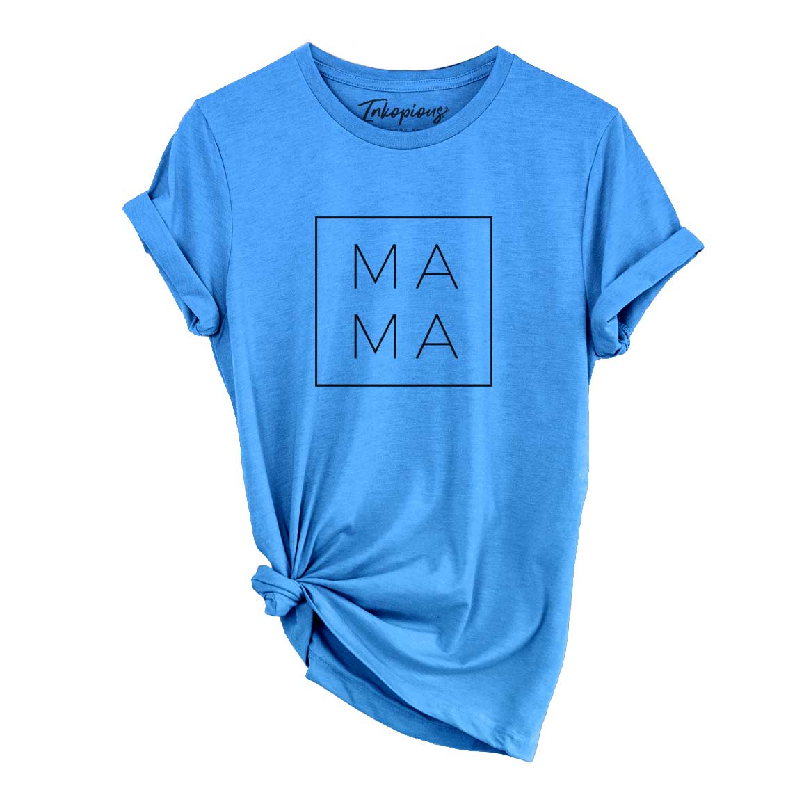 'Mama Square' design on a Blue Unisex crewneck