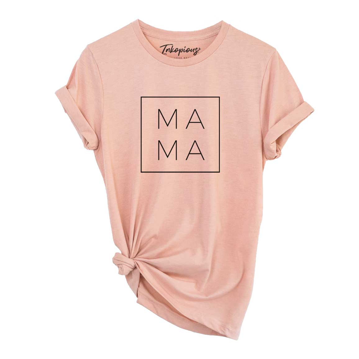 'Mama Square' design on a Peach Unisex crewneck