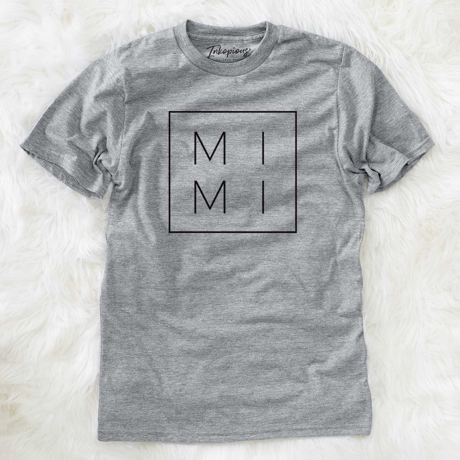 'MiMi Boxed' design on a Grey Unisex crewneck