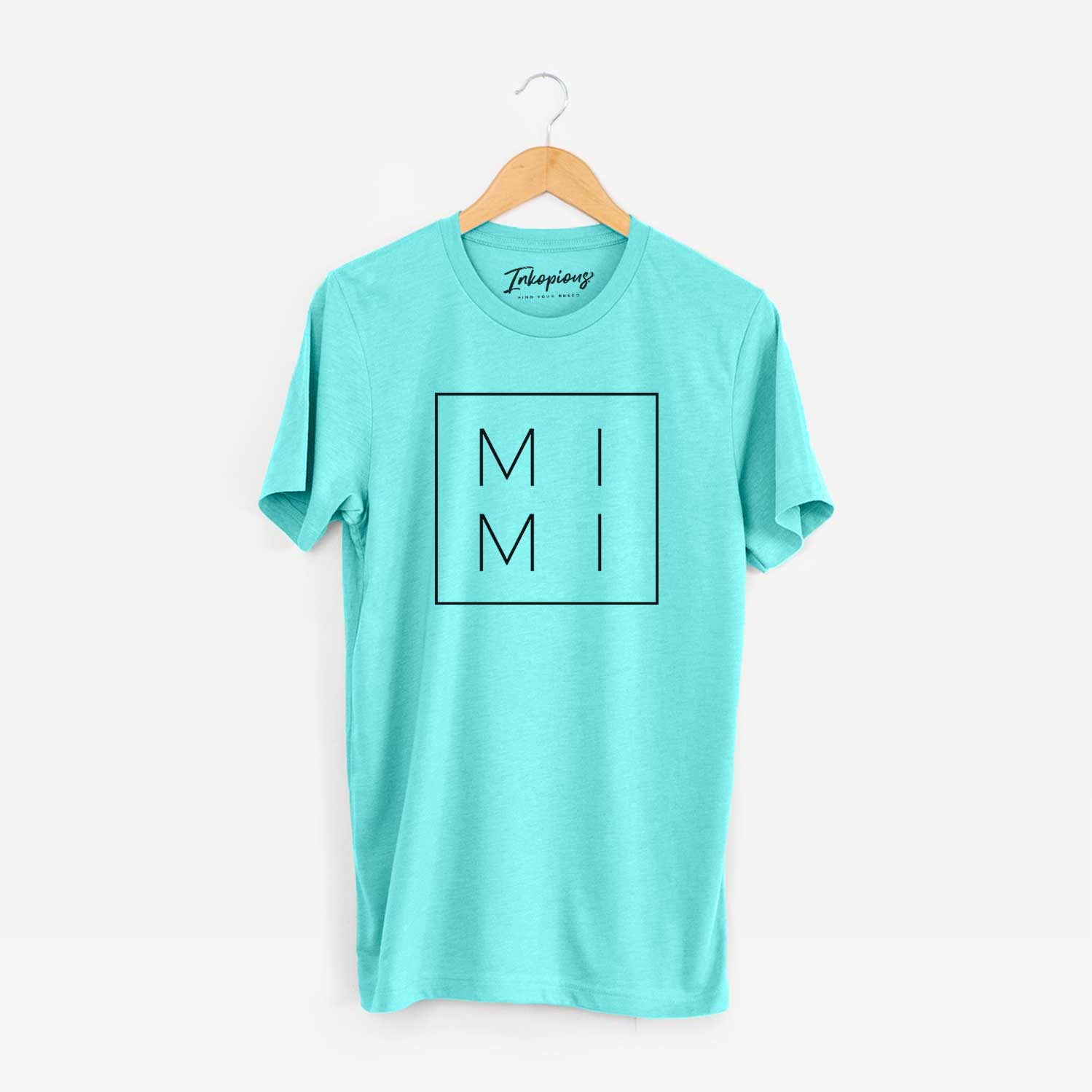 'MiMi Boxed' design on a Sea Green Unisex crewneck