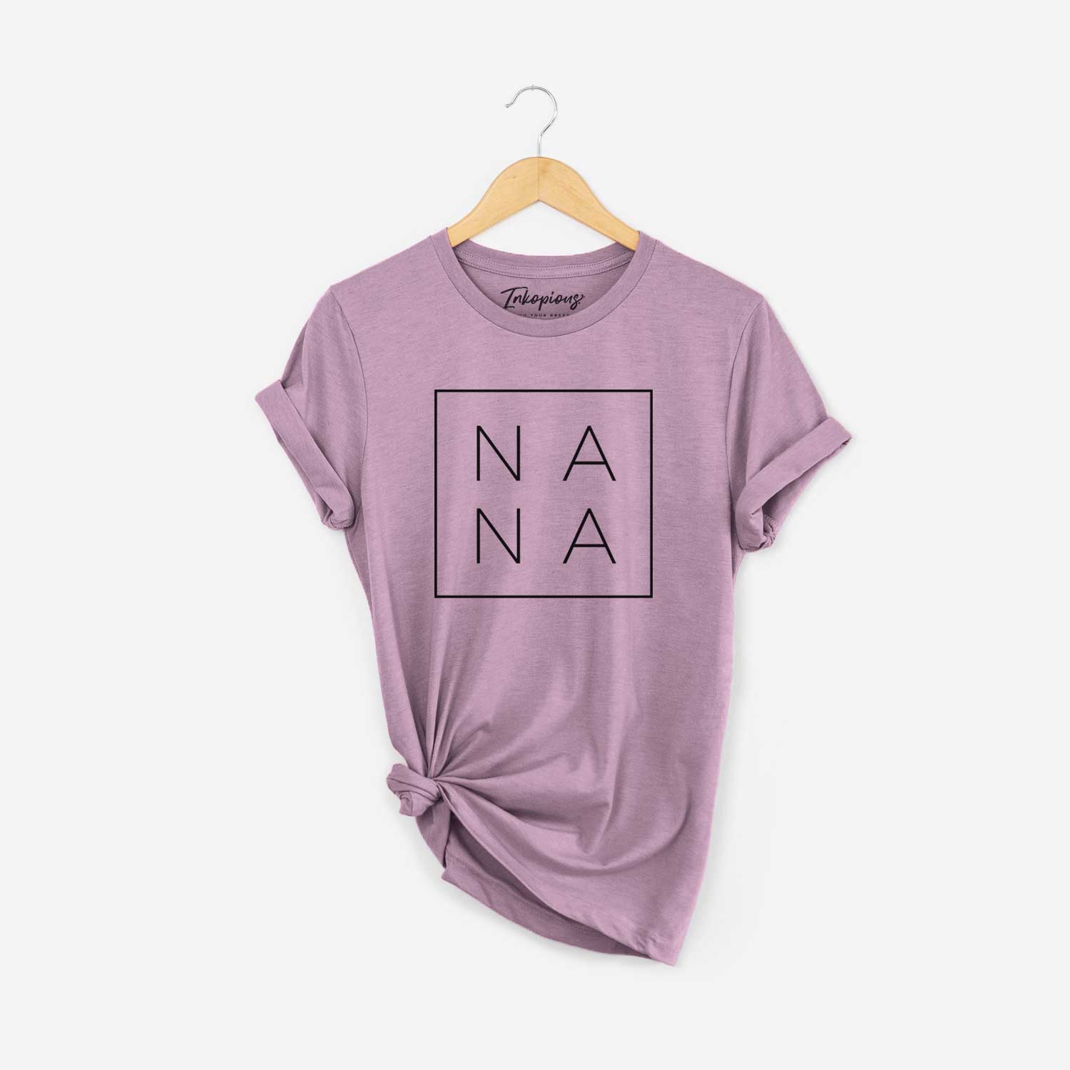 'Nana Boxed' design on an Orchid Unisex crewneck