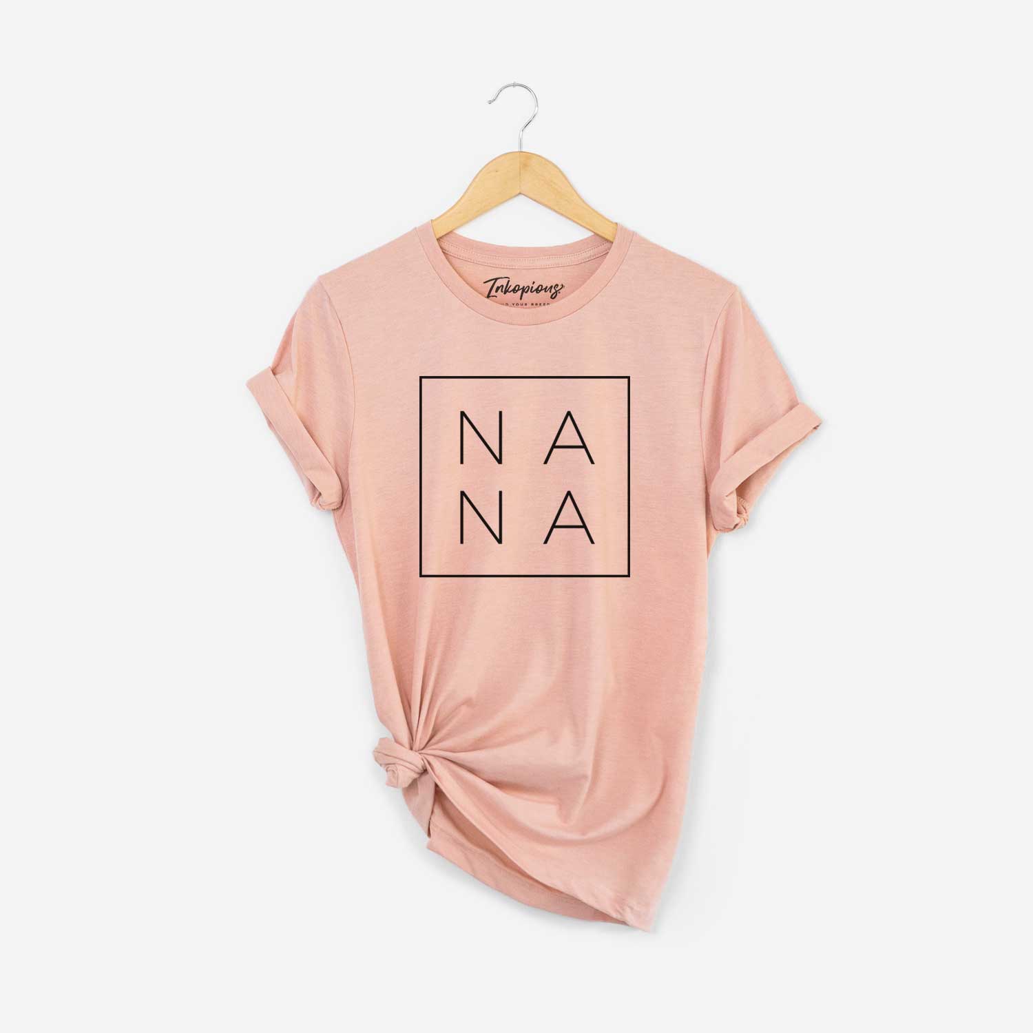 'Nana Boxed' design on a Peach Unisex crewneck