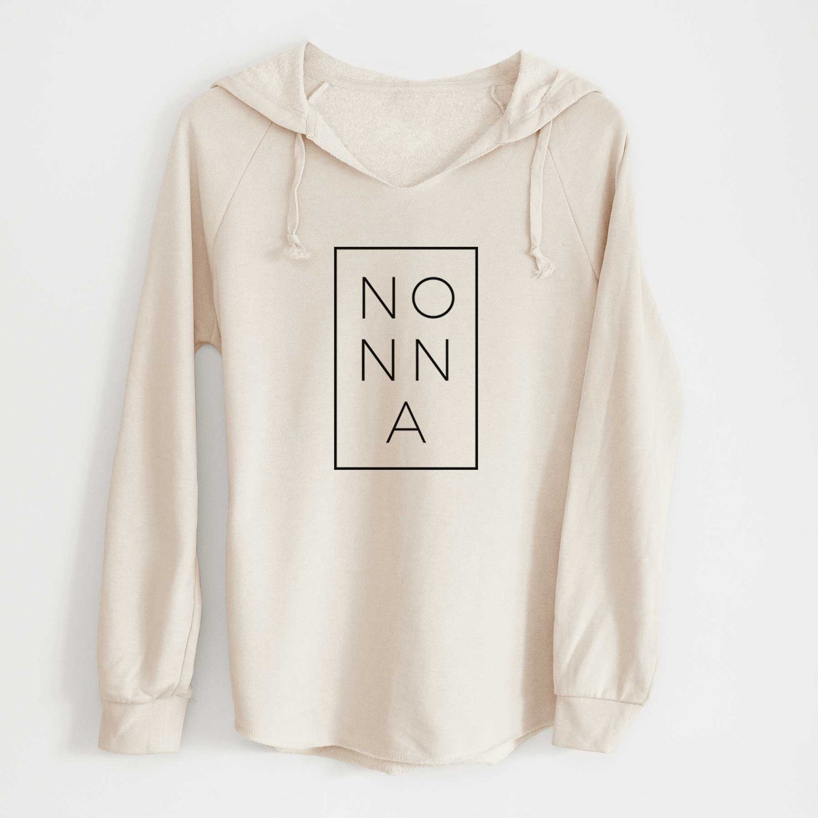 'Nonna Boxed' design on a Bone Cali Wave Hooded Sweatshirt