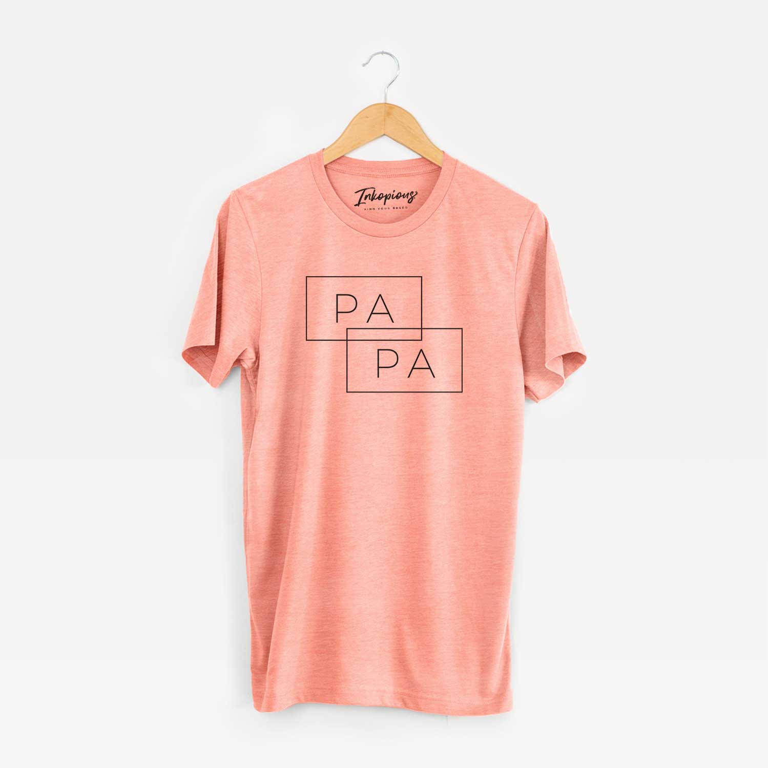 'Papa Double Rectangle' design on a Sunset Unisex crewneck