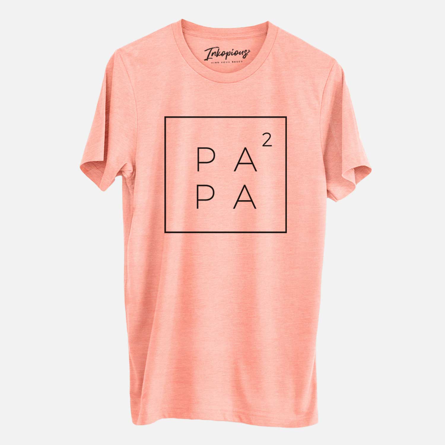 'Papa to the 2nd Power Boxed' design on a Sunset Unisex crewneck
