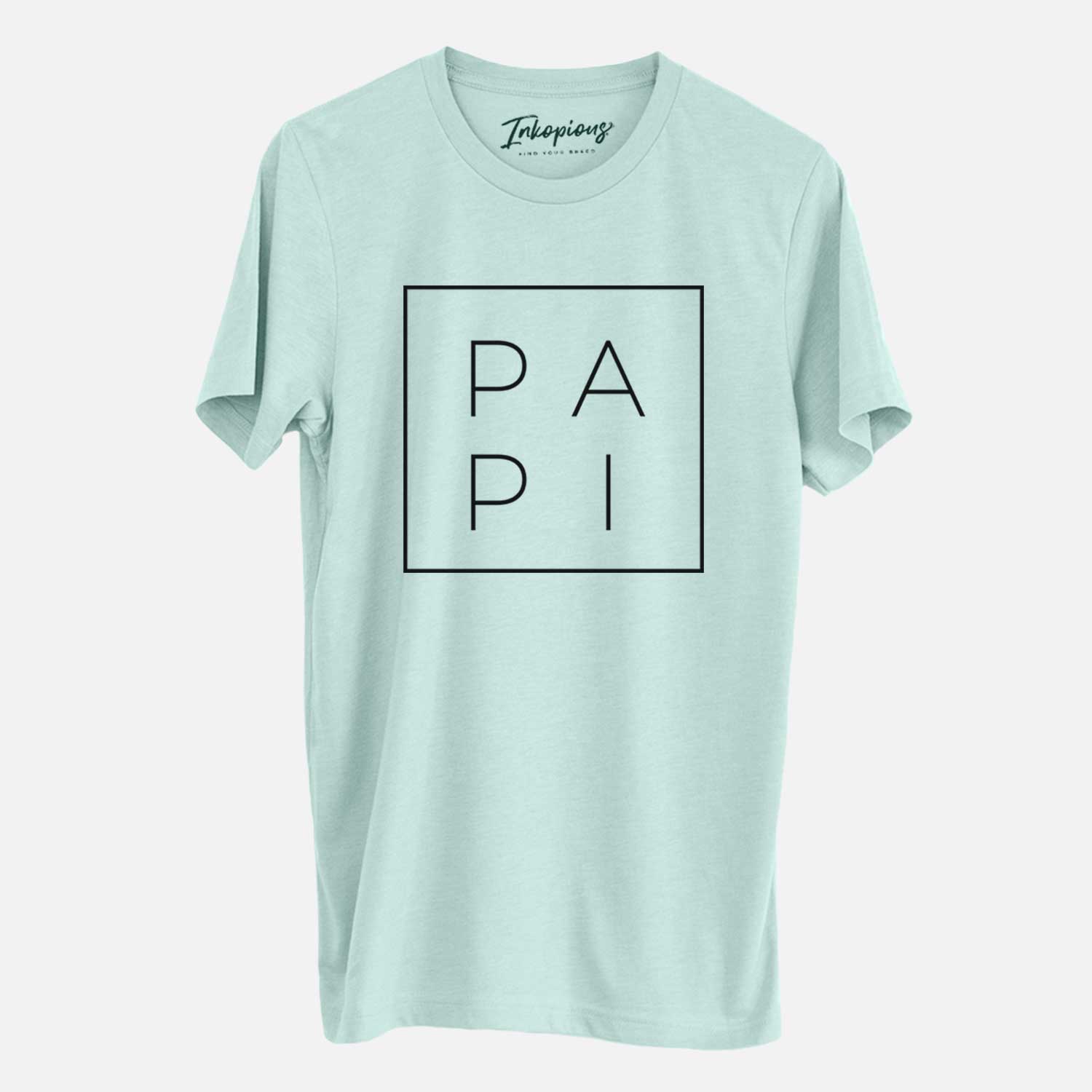 'Papi Boxed' design on a Heather Sage Unisex crewneck