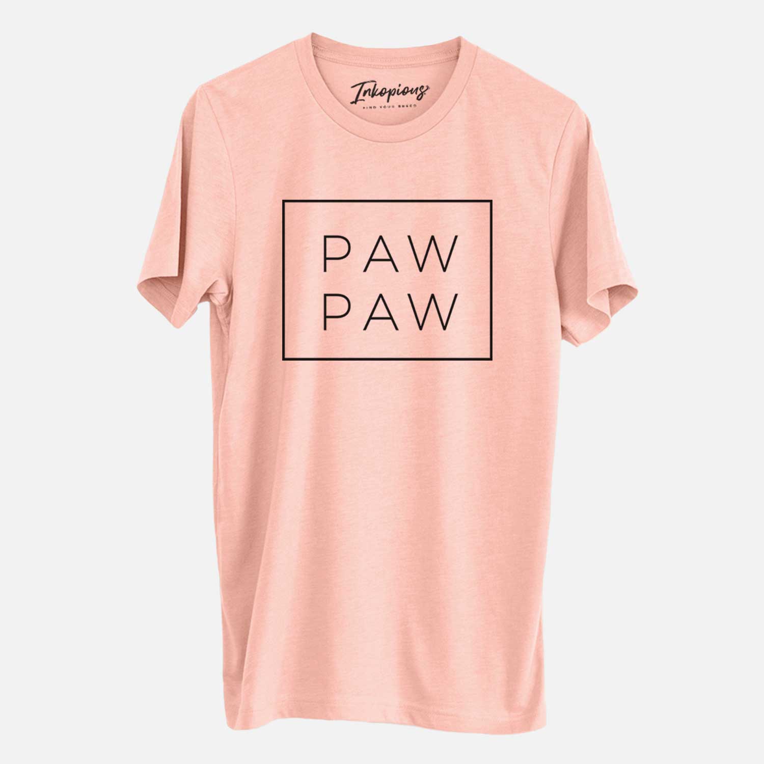 'Paw Paw Boxed' design on a Peach Unisex crewneck