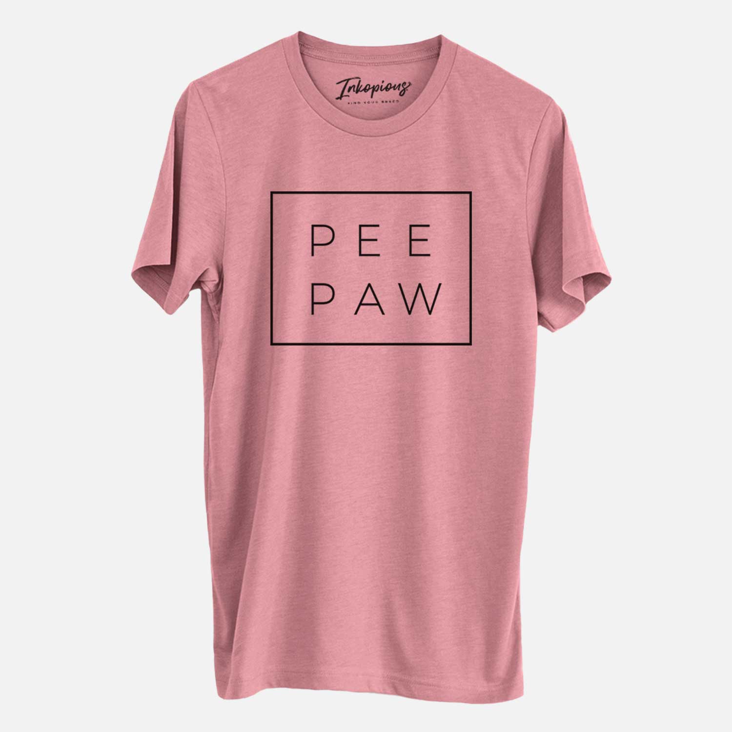 'Pee Paw Boxed' design on a Mauve Unisex crewneck