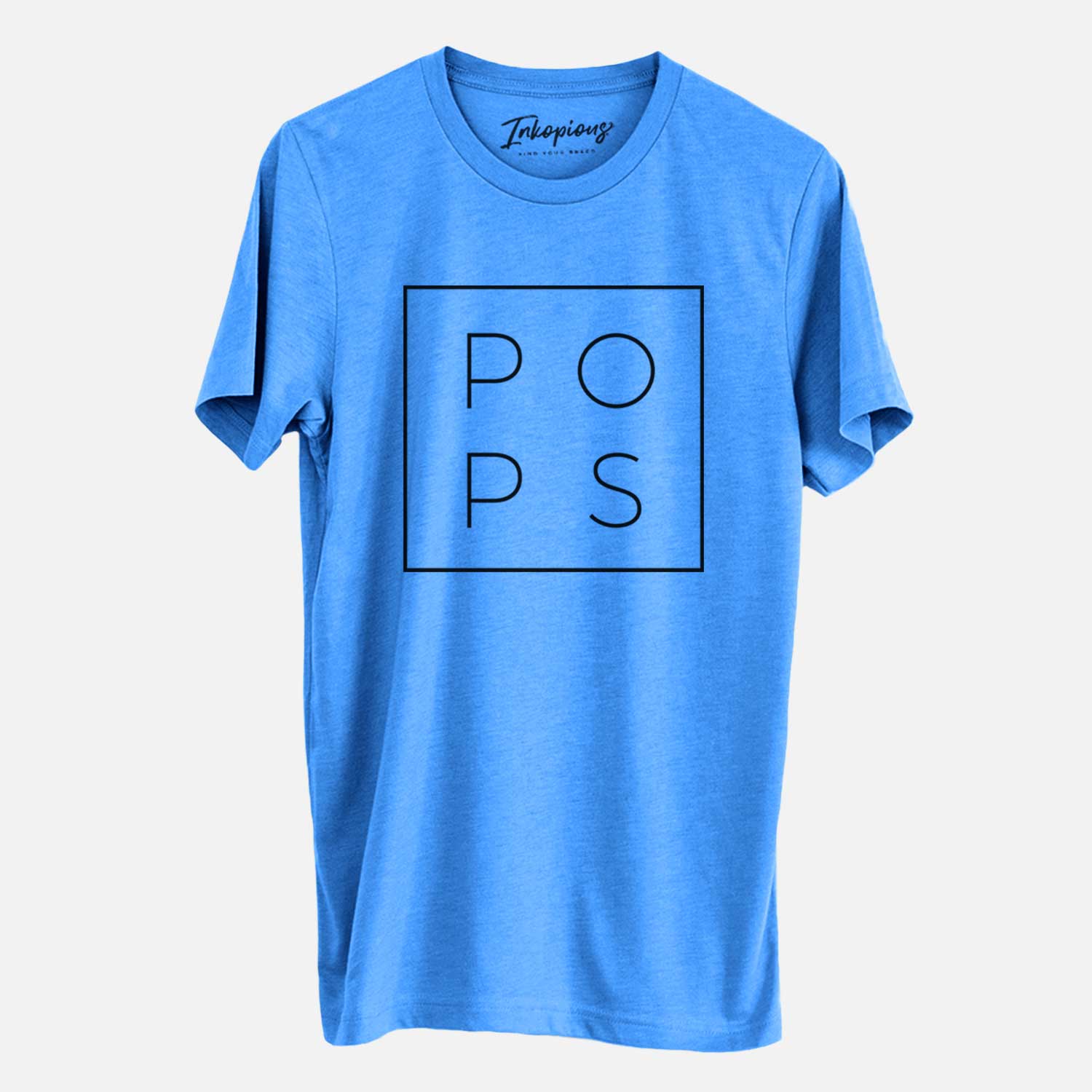 'Pops Boxed' design on a Blue Unisex crewneck