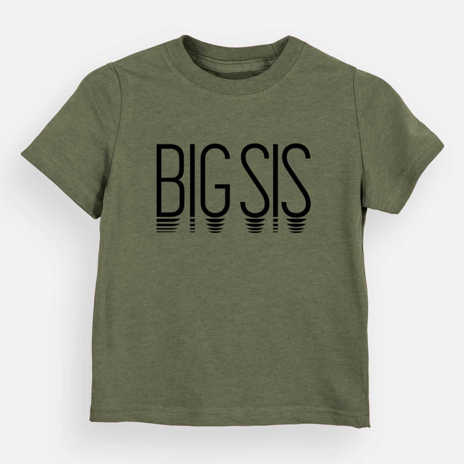 'Big Sis - Reflections Collection' design on an Olive kids' shirt
