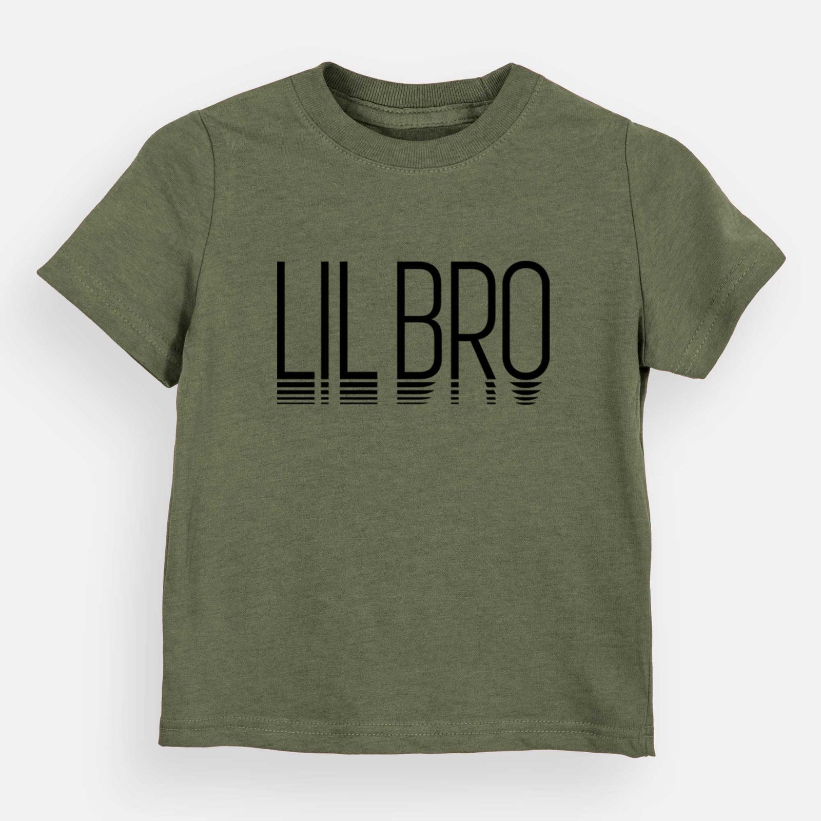 'Lil Bro - Reflections Collection' design on an Olive kids' shirt