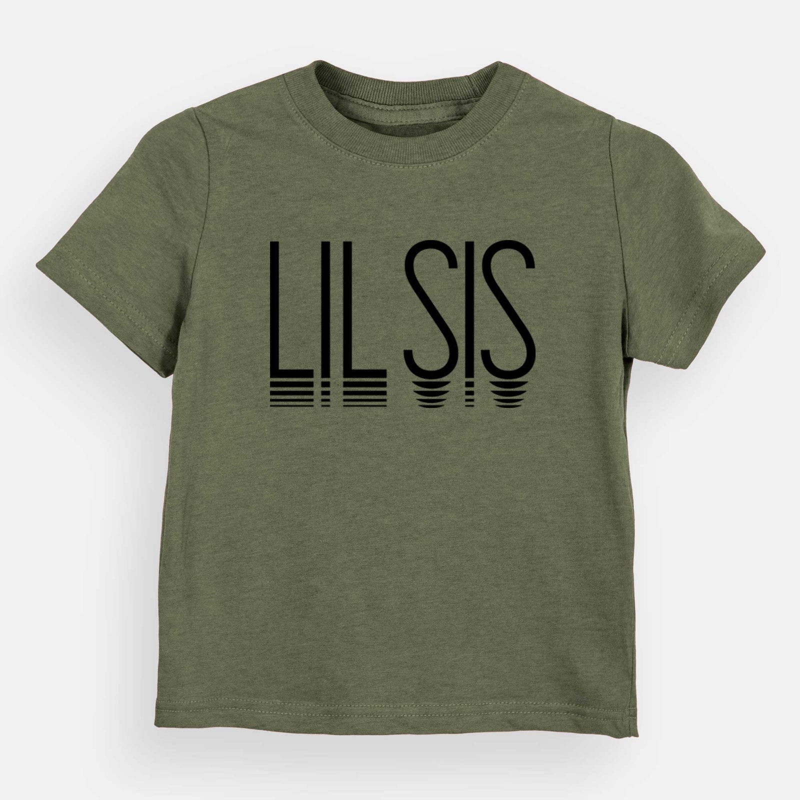 'Lil Sis - Reflections Collection' design on an Olive kids' shirt