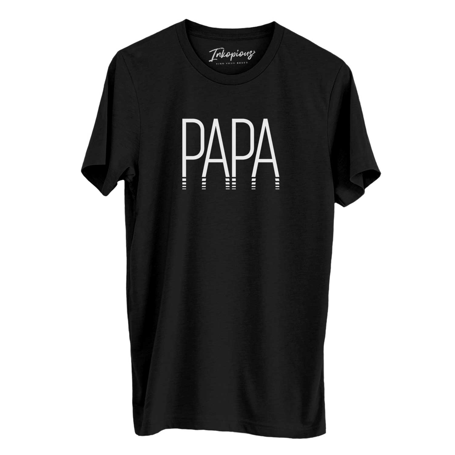 'Papa - Reflections Collection' design on a Black Unisex crewneck, worn by a man
