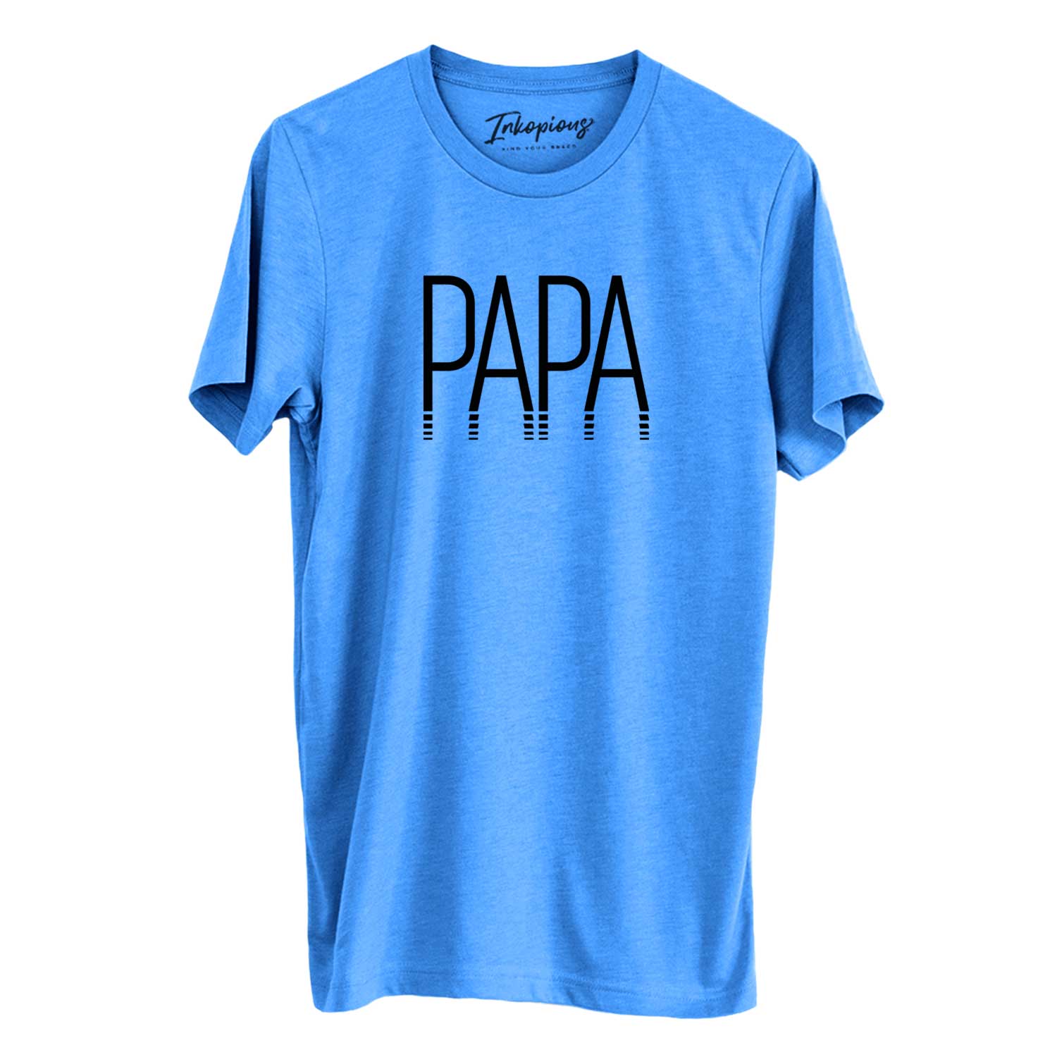 'Papa - Reflections Collection' design on a Blue Unisex crewneck, worn by a man