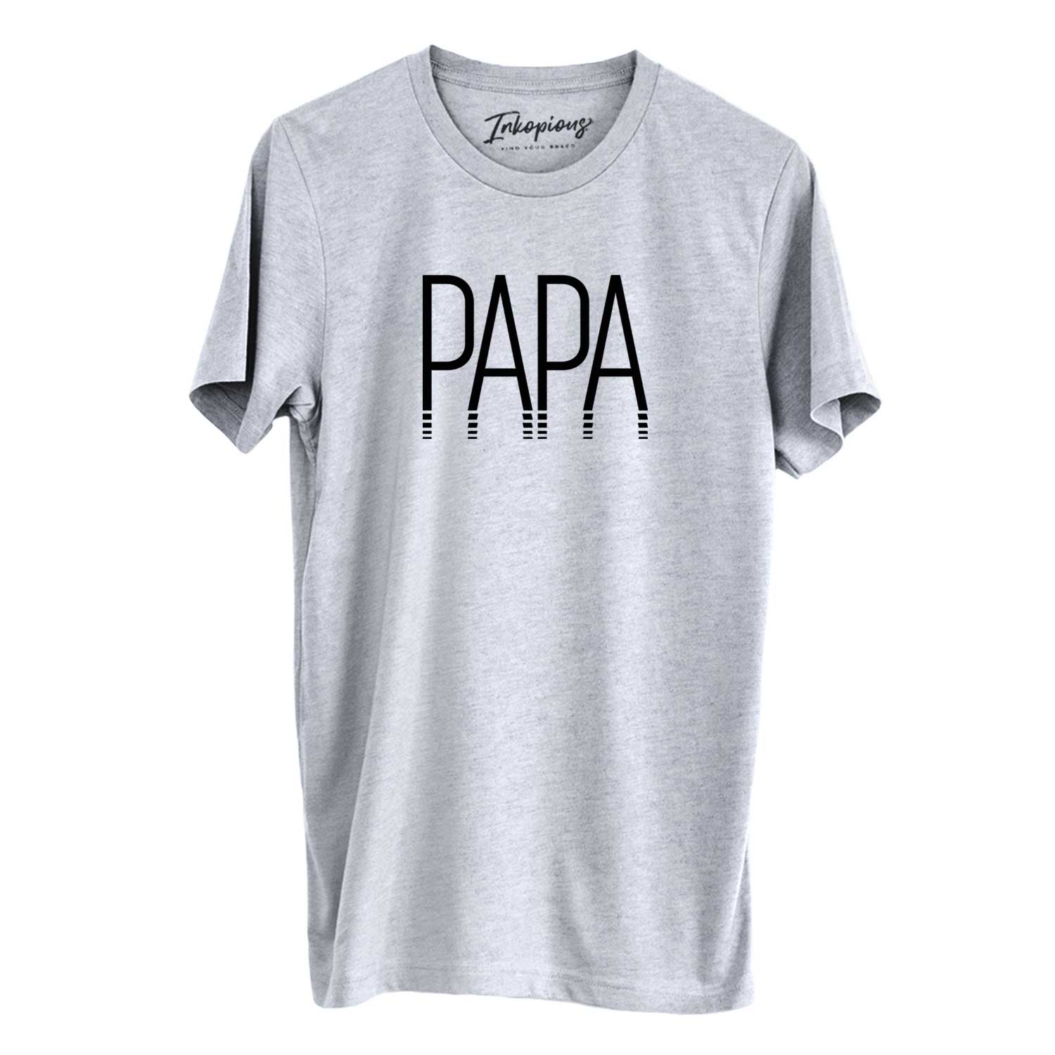 'Papa - Reflections Collection' design on a Grey Unisex crewneck, worn by a man