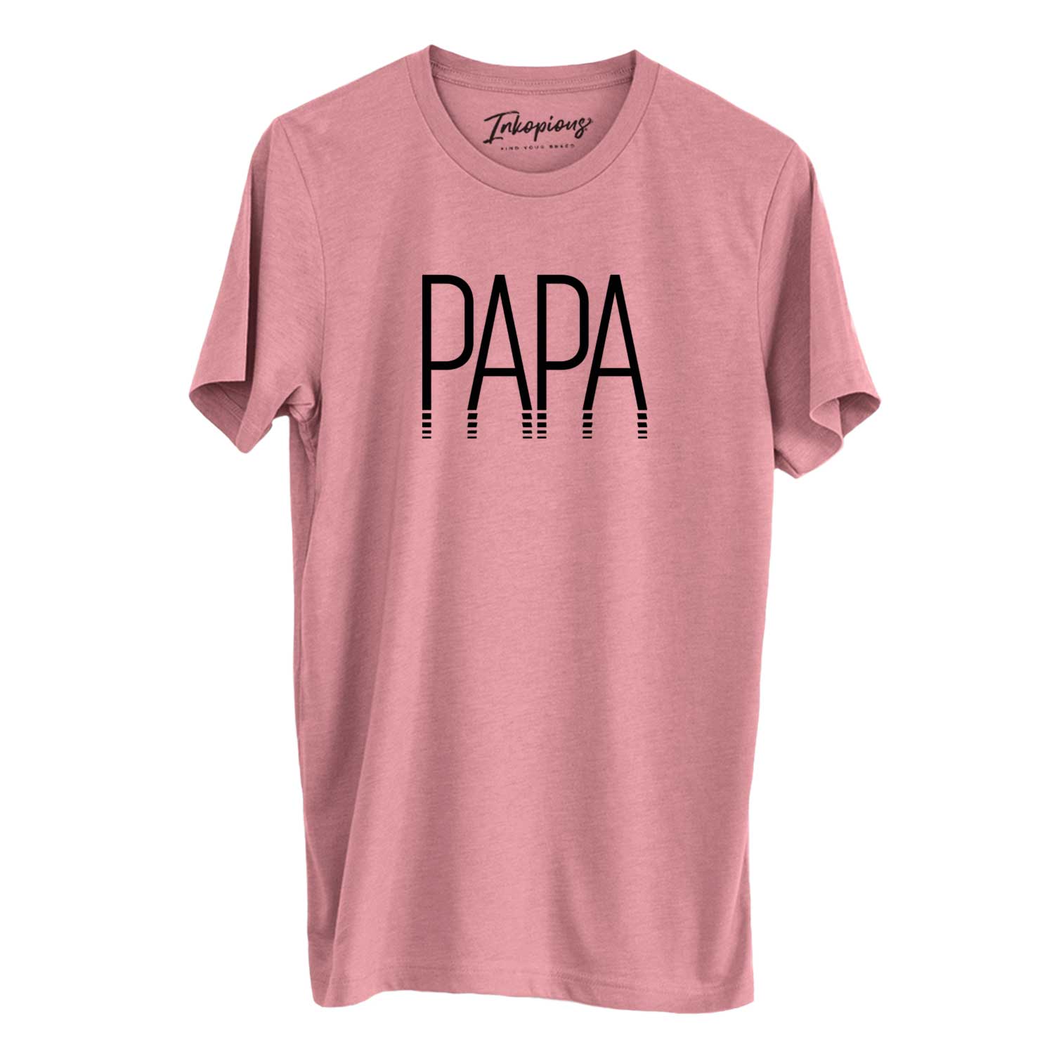 'Papa - Reflections Collection' design on a Mauve Unisex crewneck, worn by a man