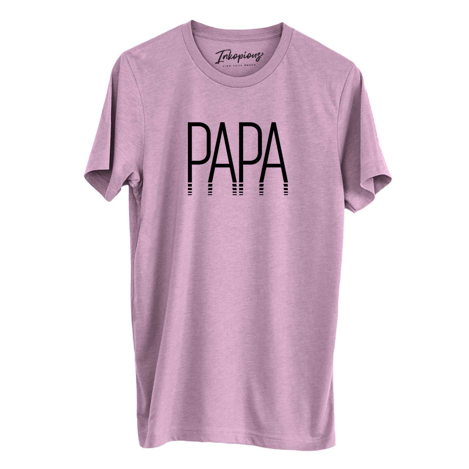 'Papa - Reflections Collection' design on an Orchid Unisex crewneck, worn by a man